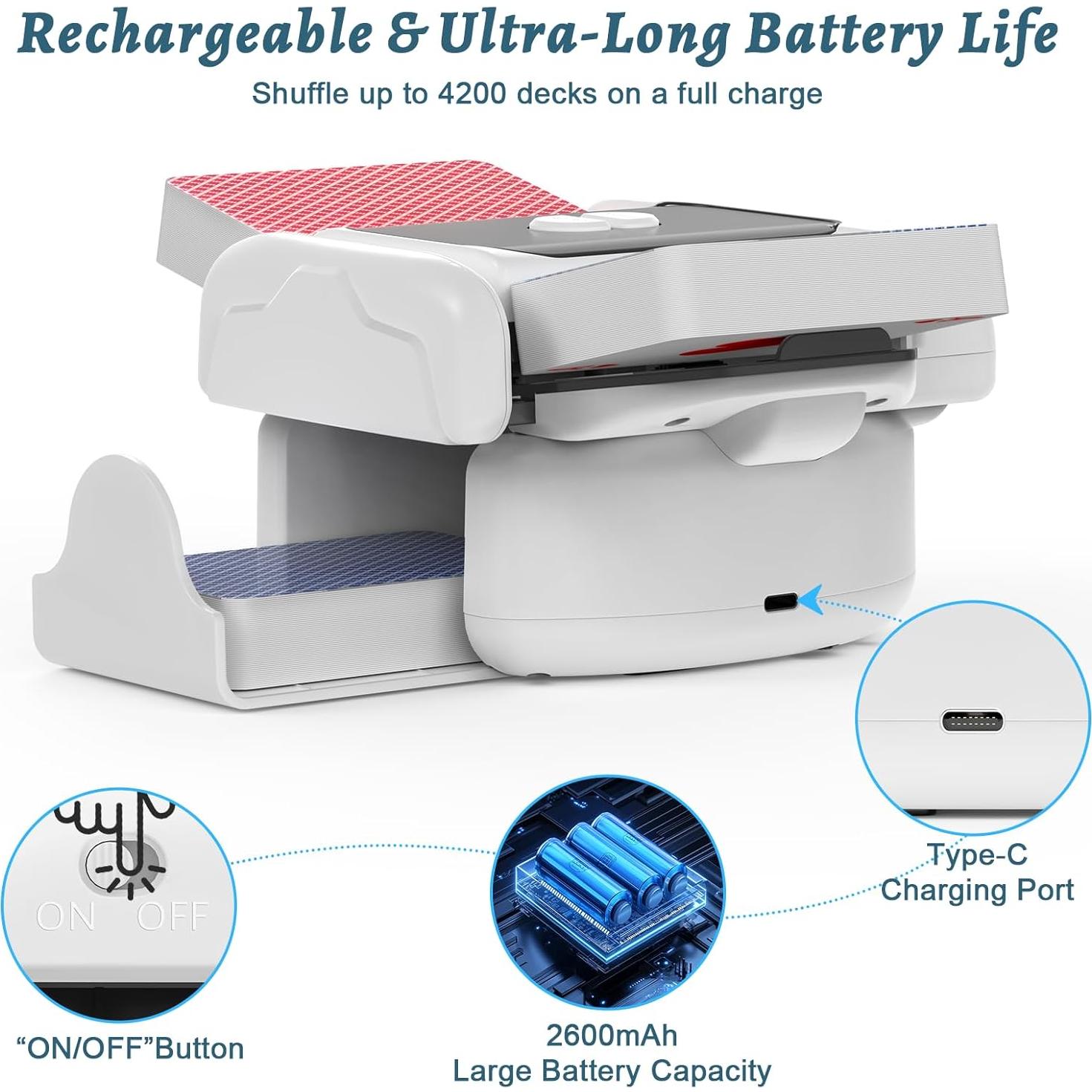 Barajador de Cartas Automático Holiky 2 Barajas Recargable