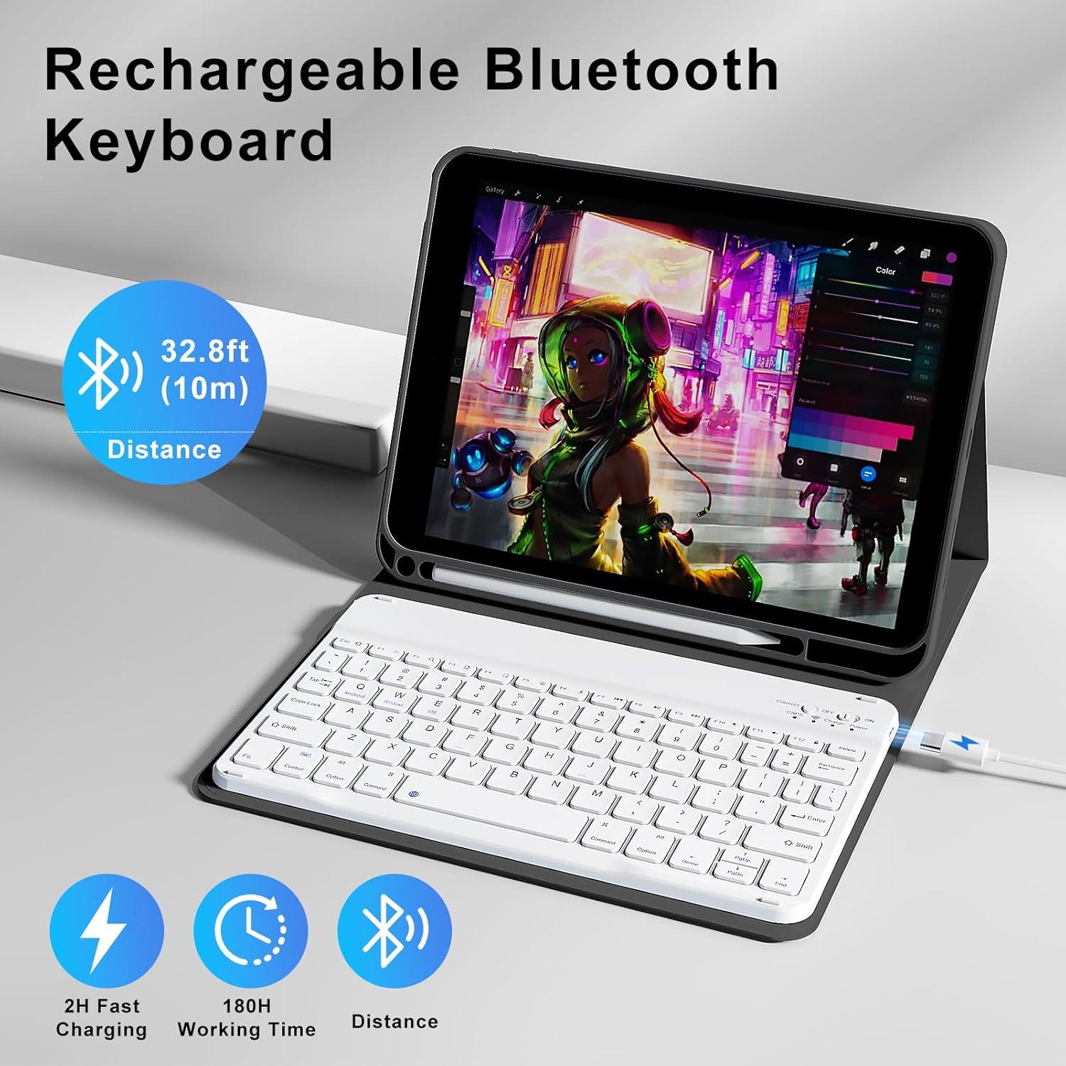 Funda con Teclado Bluetooth SZPSGC para iPad 11"/10.9"