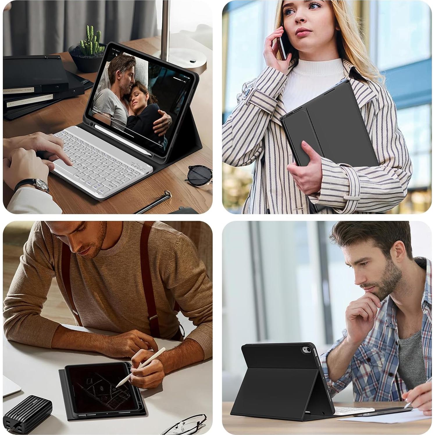 Funda con Teclado Bluetooth SZPSGC para iPad 11"/10.9"