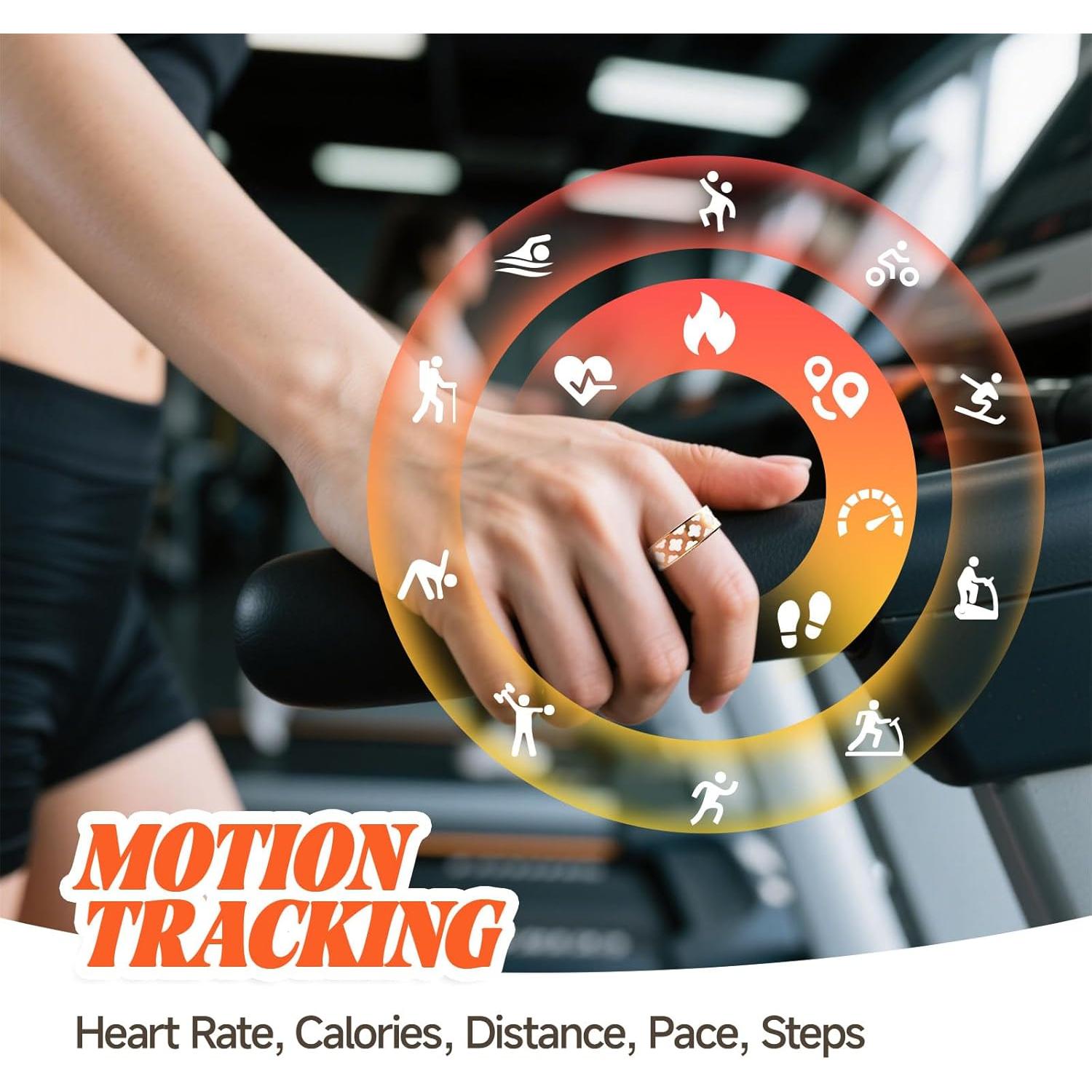 Anillo Inteligente Oucscru Oro Rosa 8# Monitoreo Salud IP68