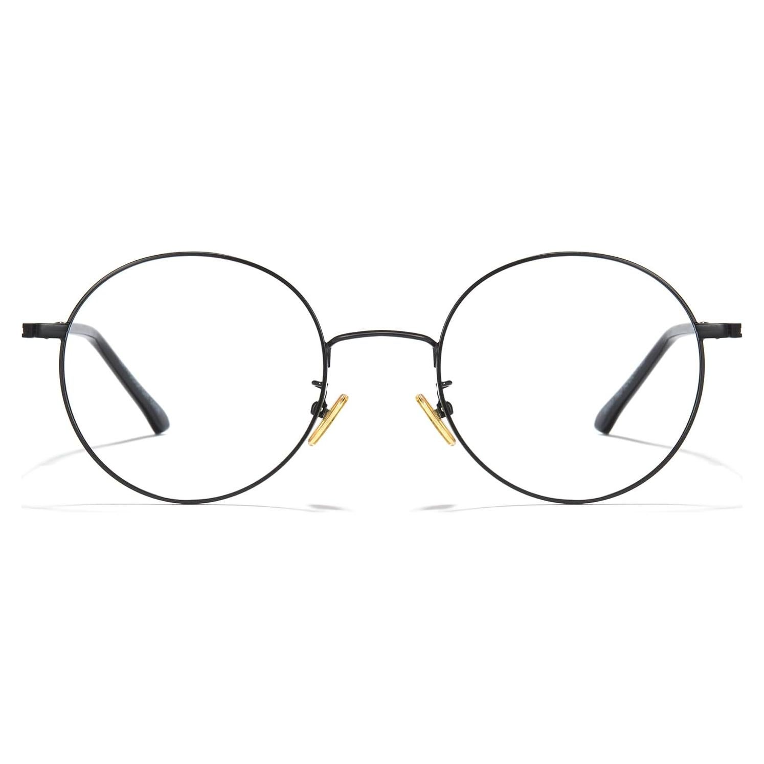 Gafas de luz azul redondas Cyxus con protección UV - Negro