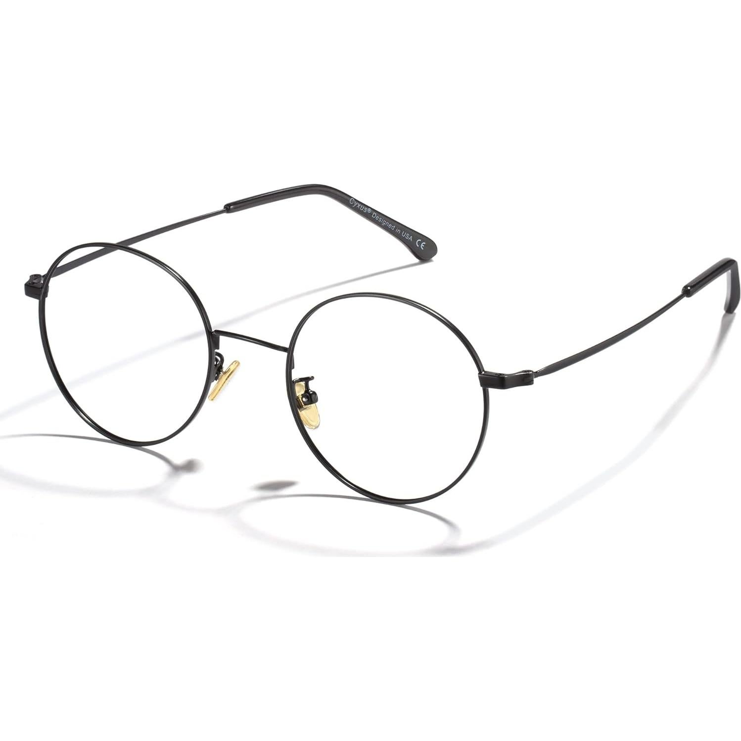 Gafas de luz azul redondas Cyxus con protección UV - Negro