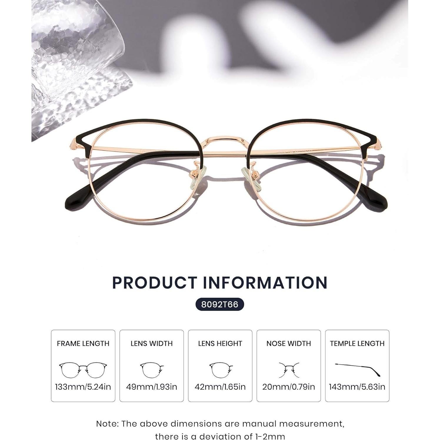 Gafas de Luz Azul Cyxus Metal Rosa Dorado Lente Clara