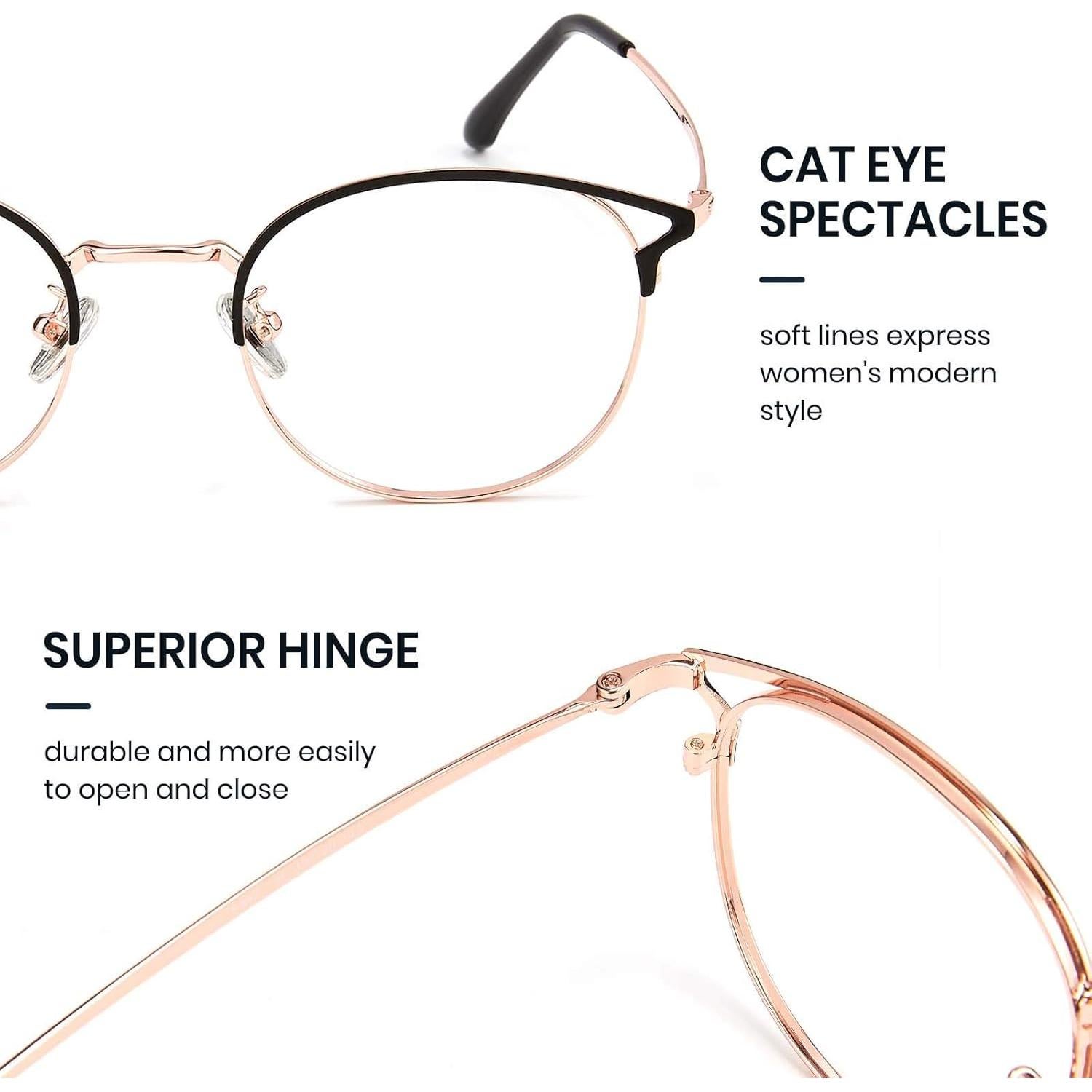 Gafas de Luz Azul Cyxus Metal Rosa Dorado Lente Clara