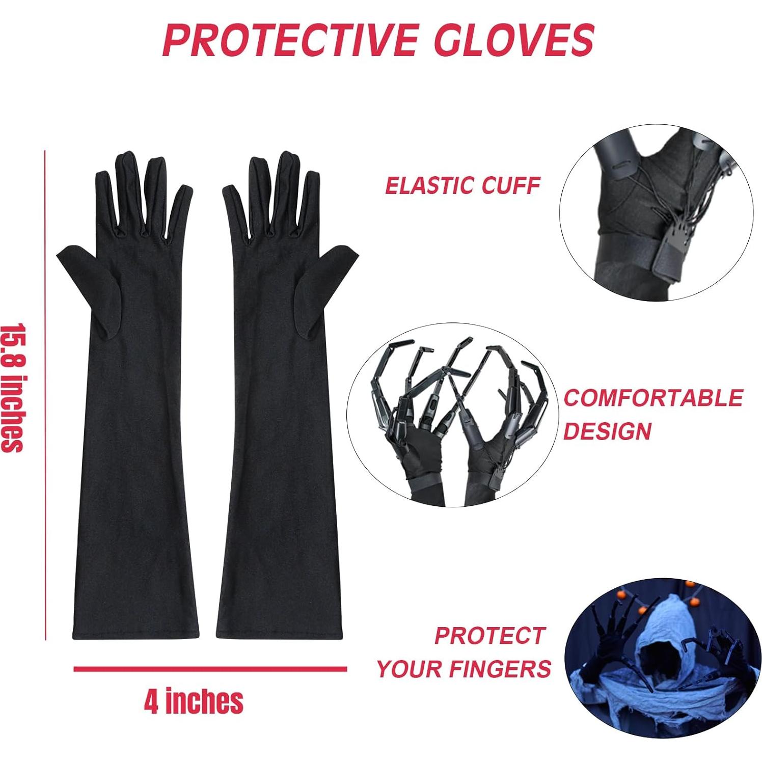 Dedos Articulados Halloween Magoog - Garras con Guantes Negros