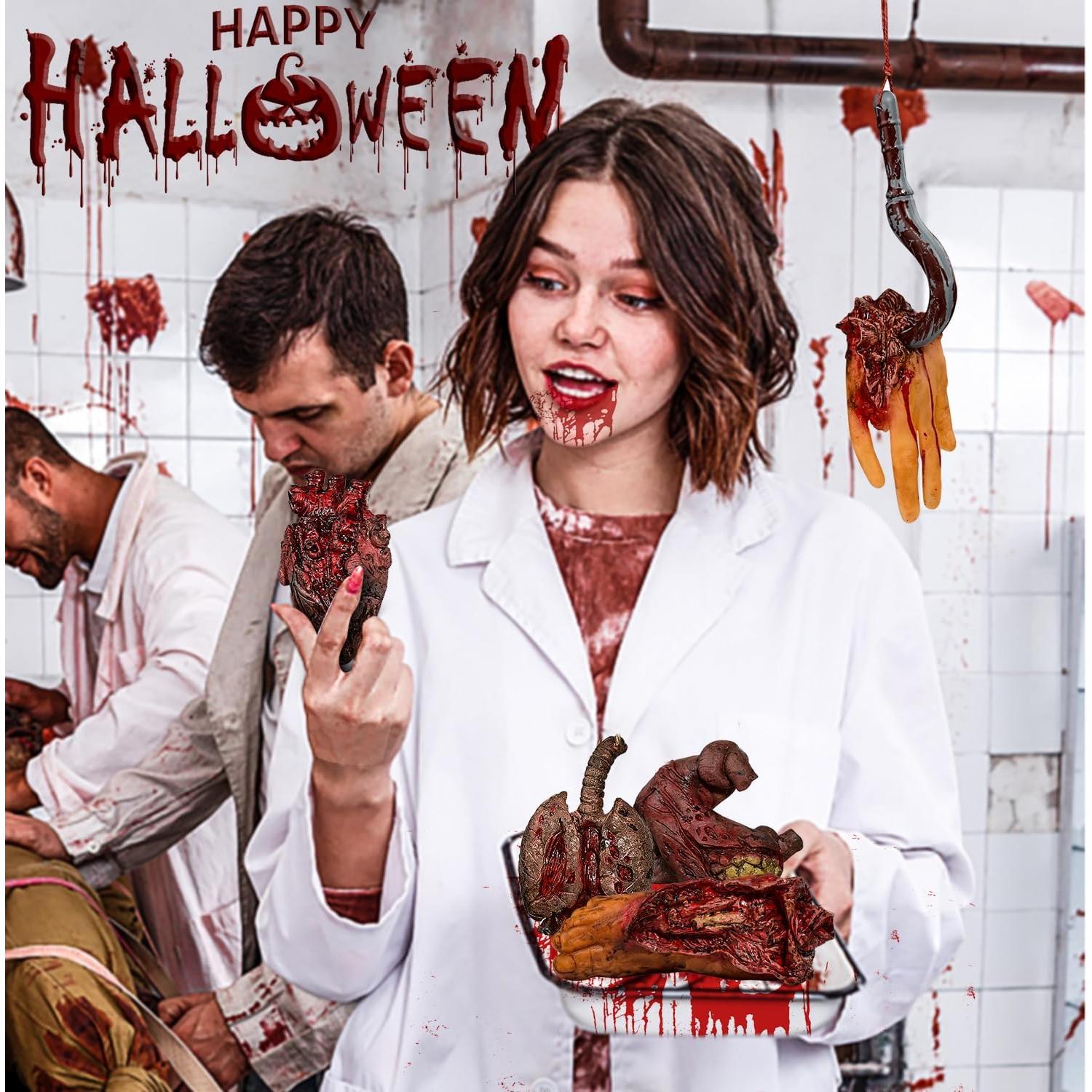 Accesorios Halloween XONOR 11 Pcs Manos y Pies Falsos Sangrientos