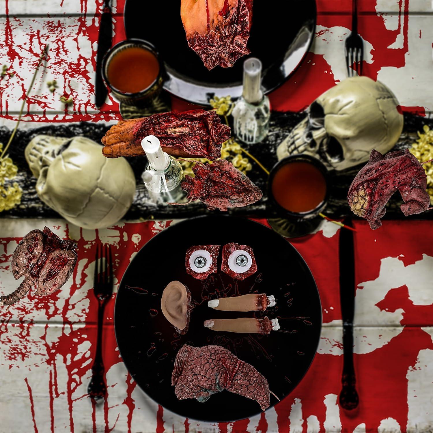 Accesorios Halloween XONOR 11 Pcs Manos y Pies Falsos Sangrientos