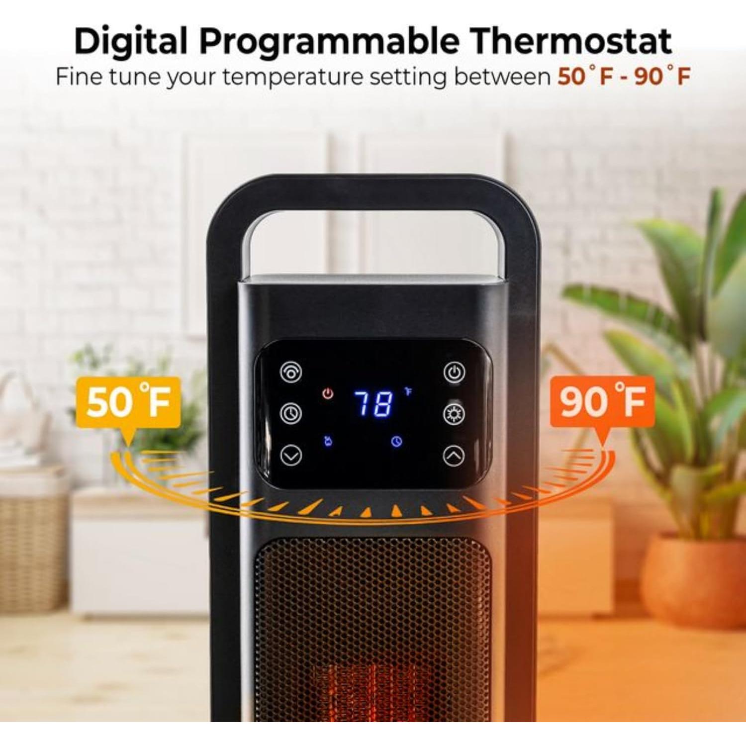 Calentador de Torre Digital Comfort Zone 66 cm con Control Remoto