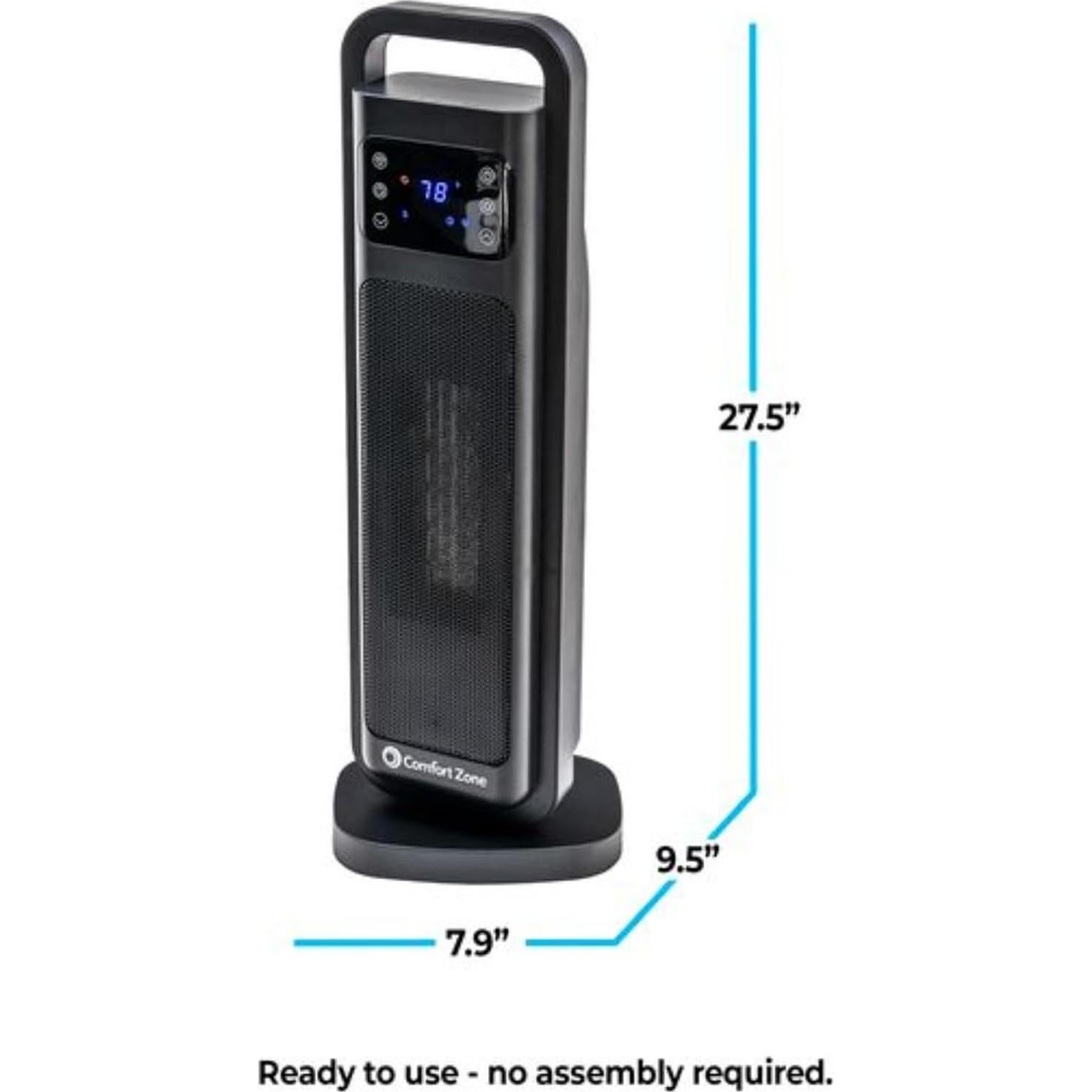 Calentador de Torre Digital Comfort Zone 66 cm con Control Remoto