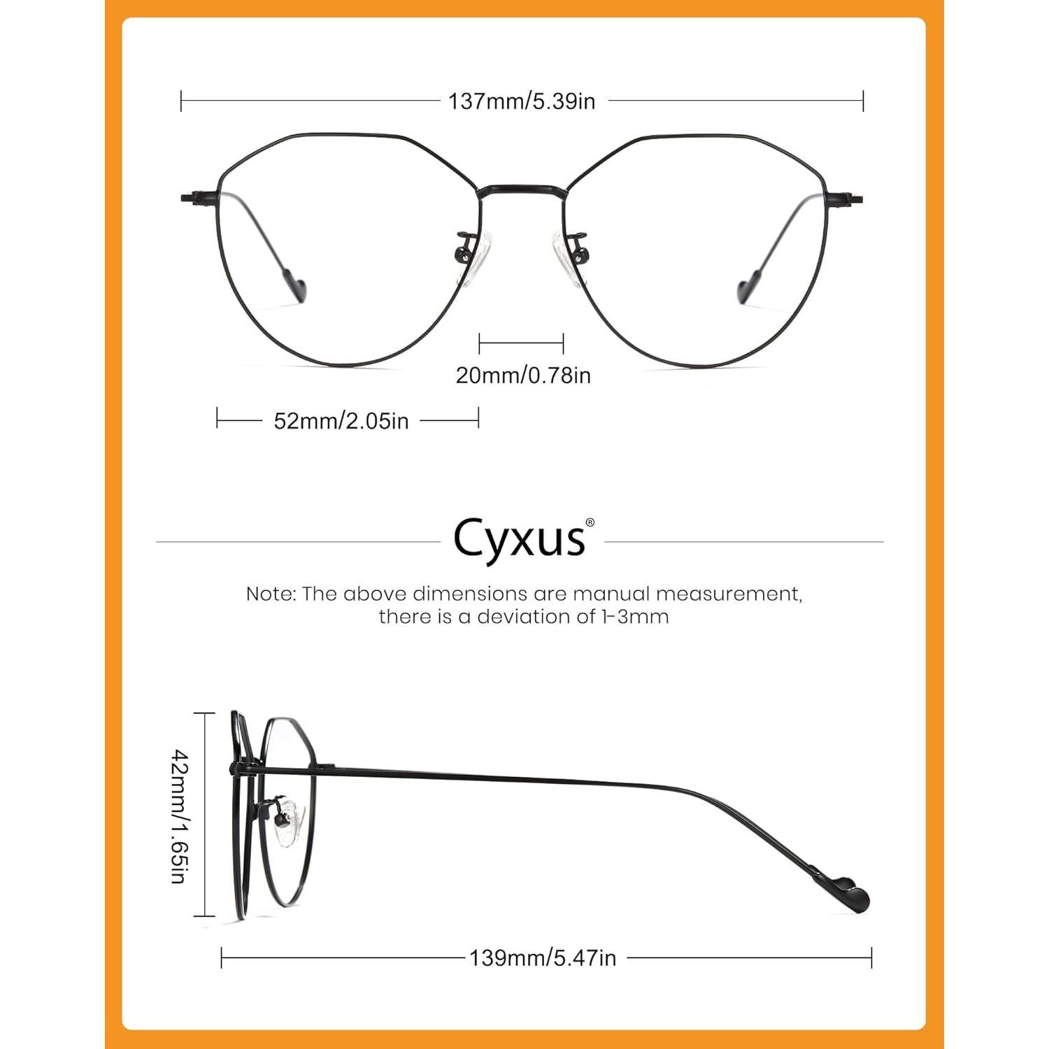 Gafas de Luz Azul Cyxus Metalicas para Hombres y Mujeres