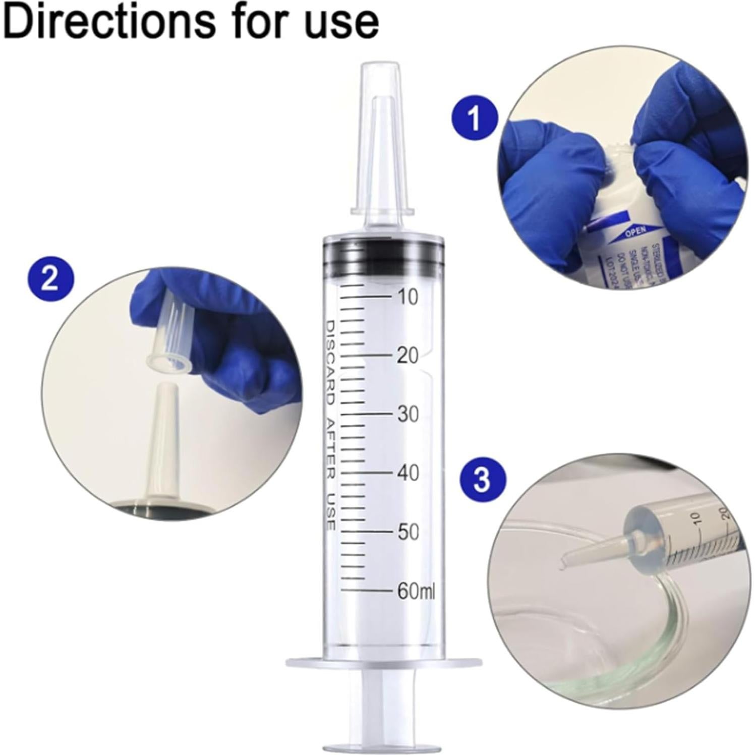 Paquete de 4 Jeringas de 60ml DIELLY Sin Aguja Estériles