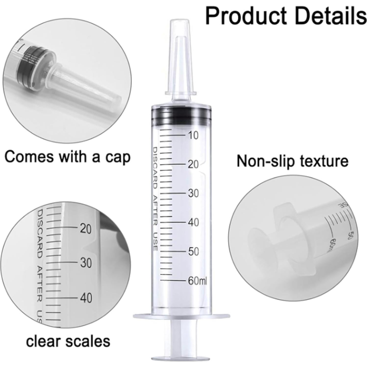 Paquete de 4 Jeringas de 60ml DIELLY Sin Aguja Estériles