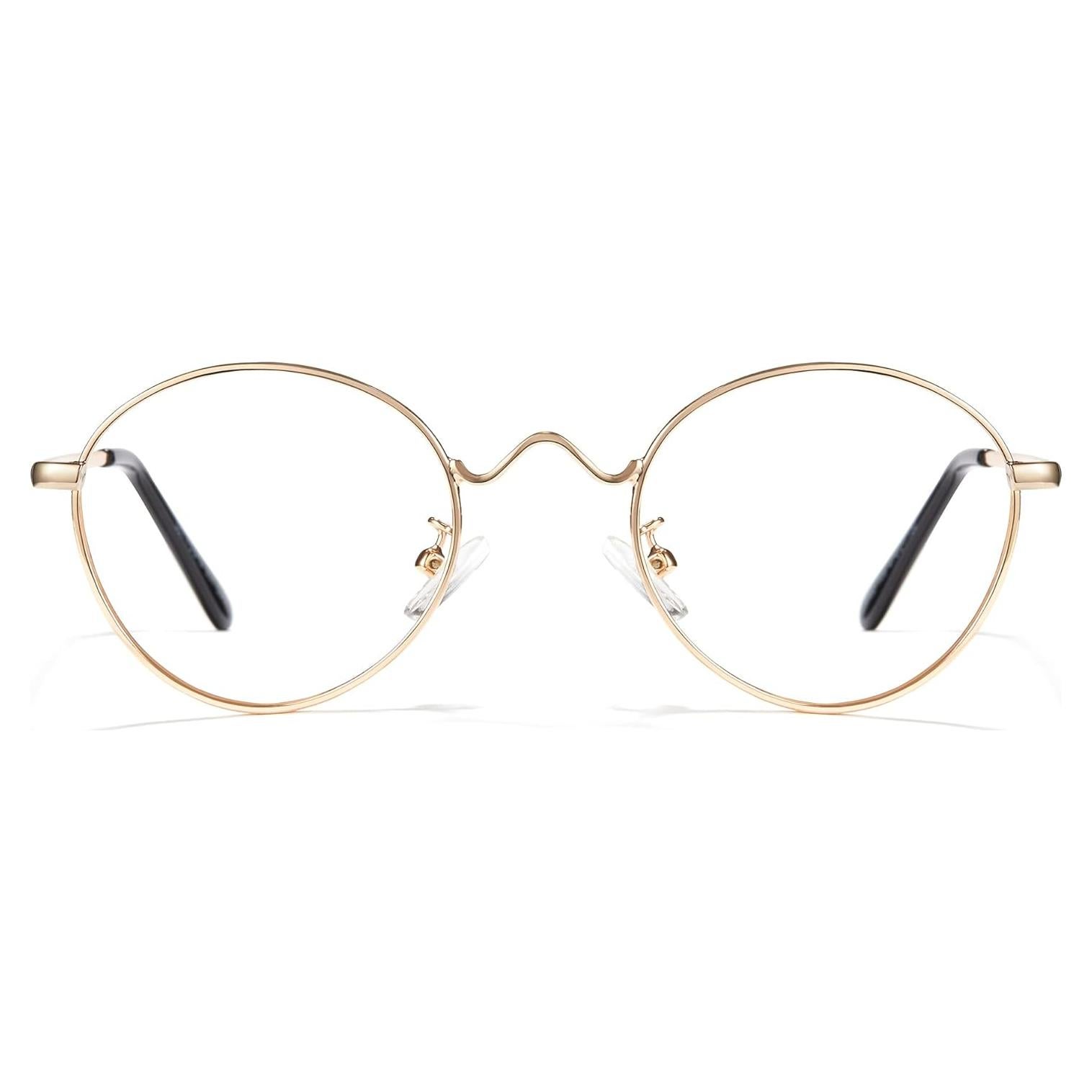 Gafas de Luz Azul Cyxus Redondas Metal Dorado Lente Clara