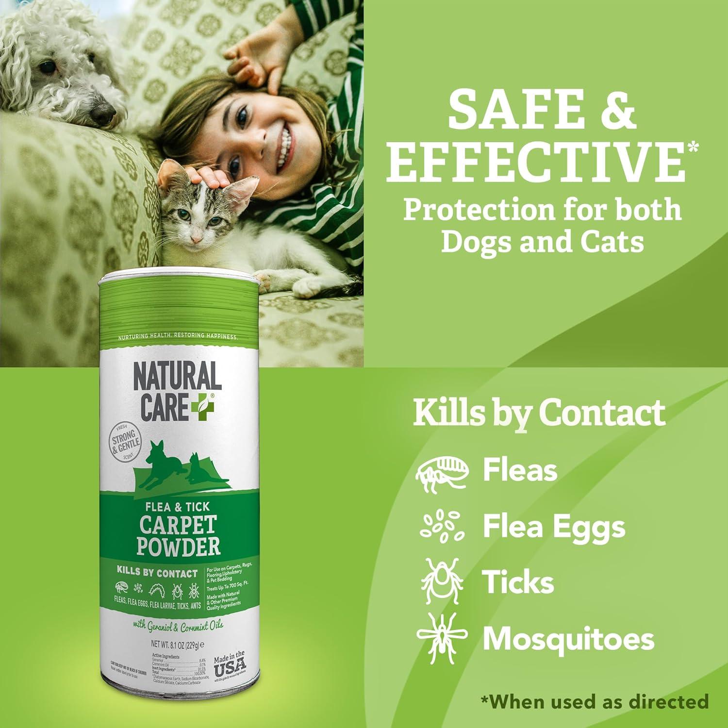 Polvo Natural Care para Alfombras 230g - Contra Pulgas y Garrapatas