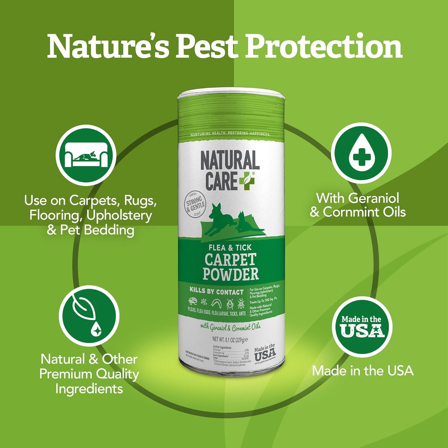 Polvo Natural Care para Alfombras 230g - Contra Pulgas y Garrapatas