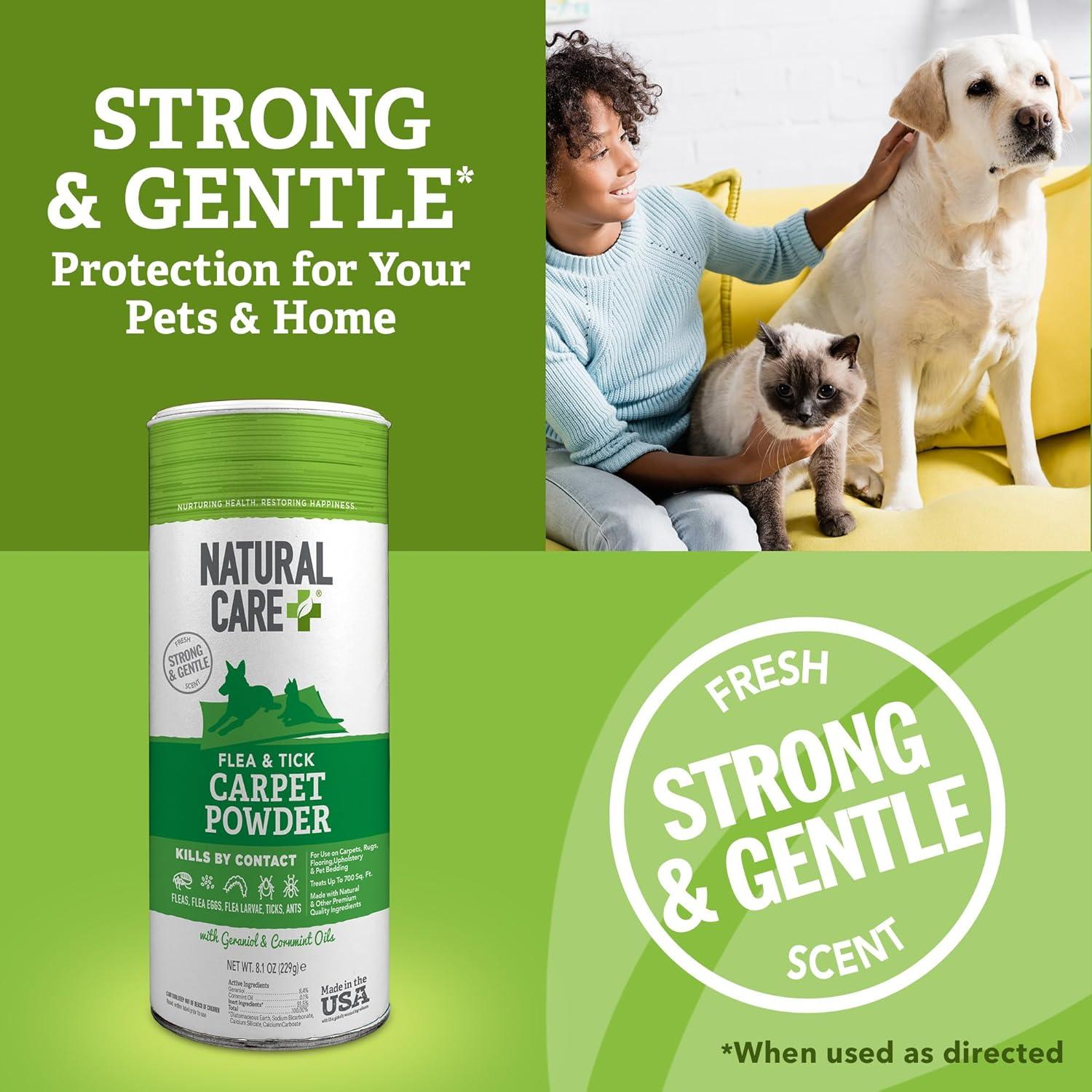 Polvo Natural Care para Alfombras 230g - Contra Pulgas y Garrapatas