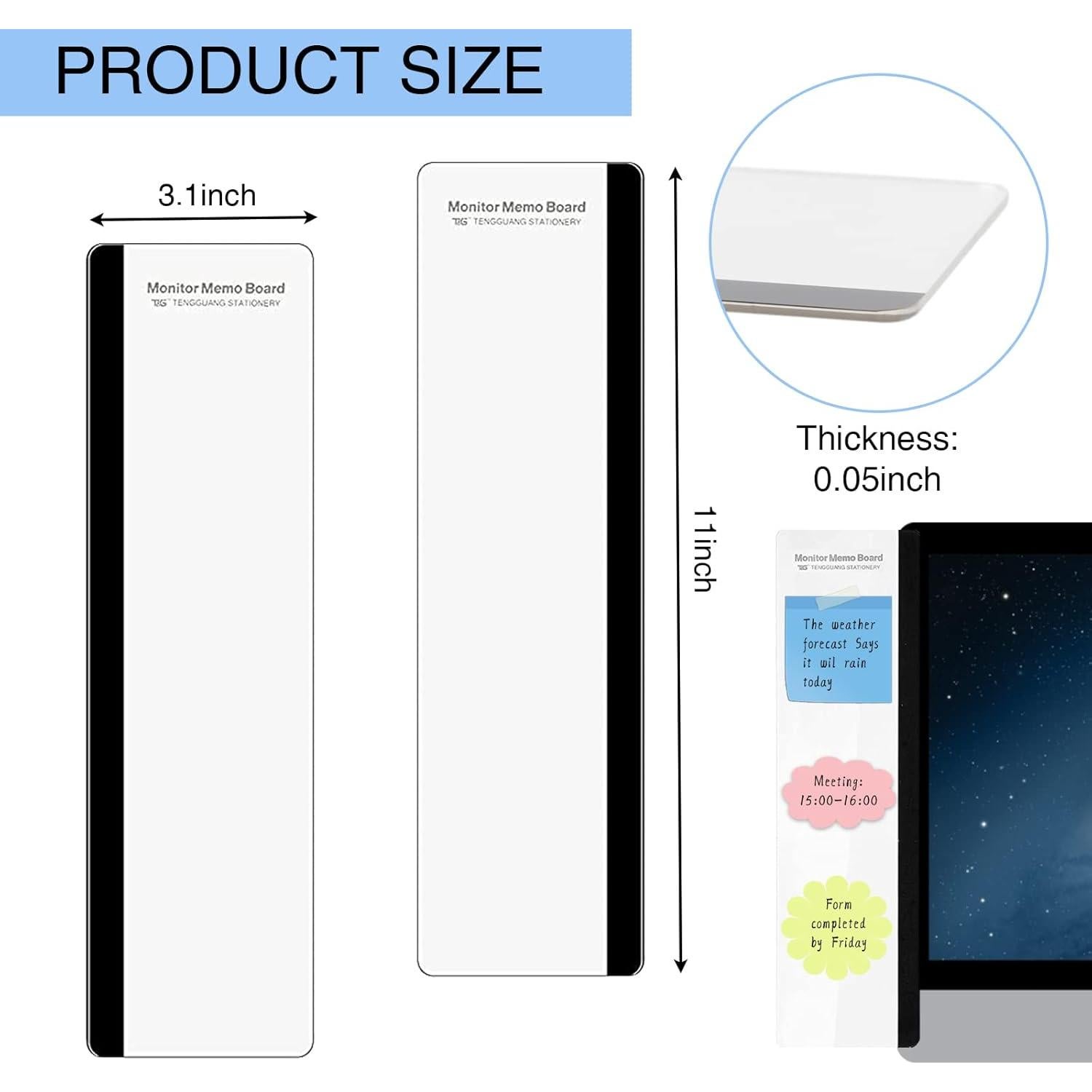 Tableros de Memoria para Monitor Zcxbeh 2 Piezas Acrílico Transparente