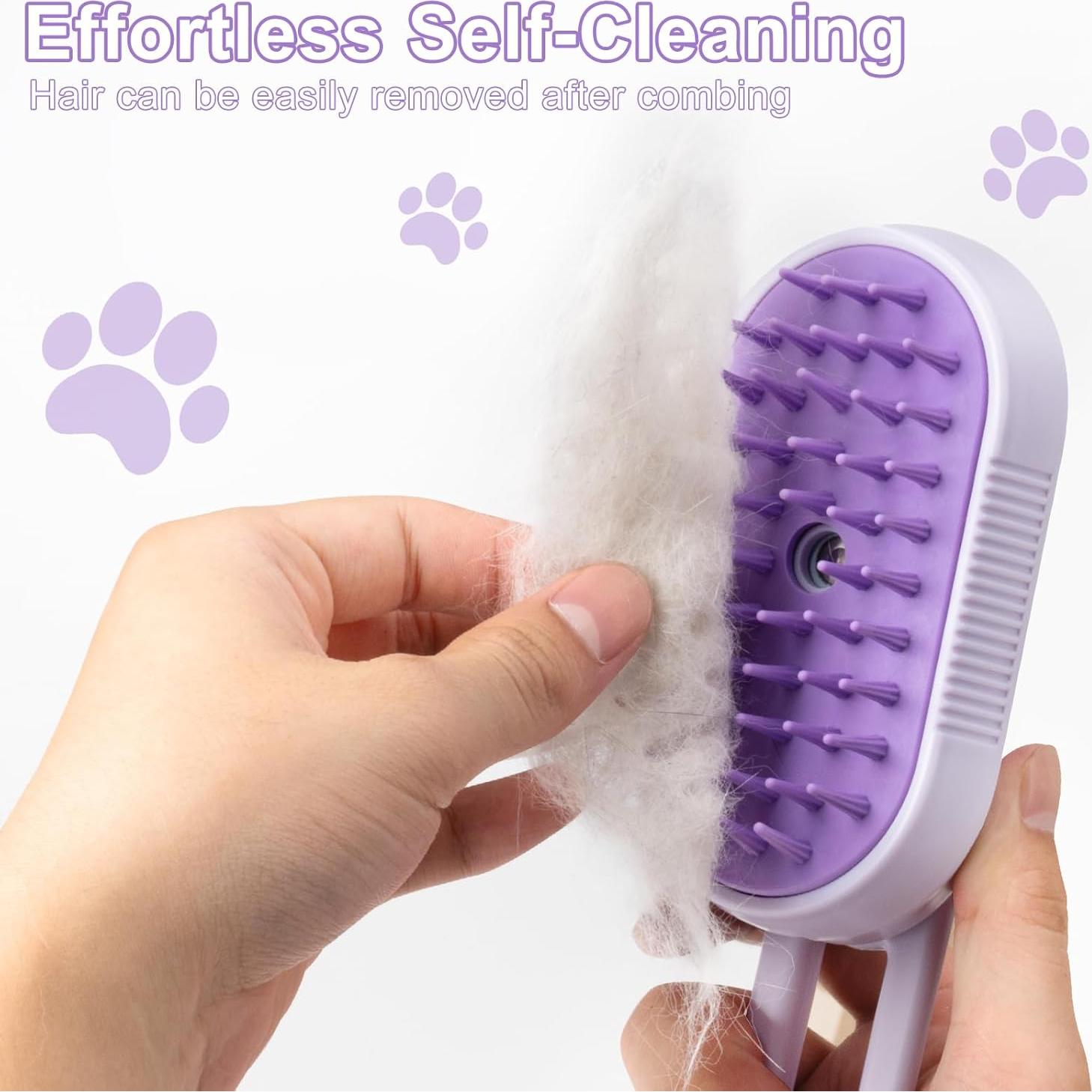 Cepillo de Vapor 3 en 1 VVWVVW para Gato y Perro - Acicalamiento y Eliminación de Pelo