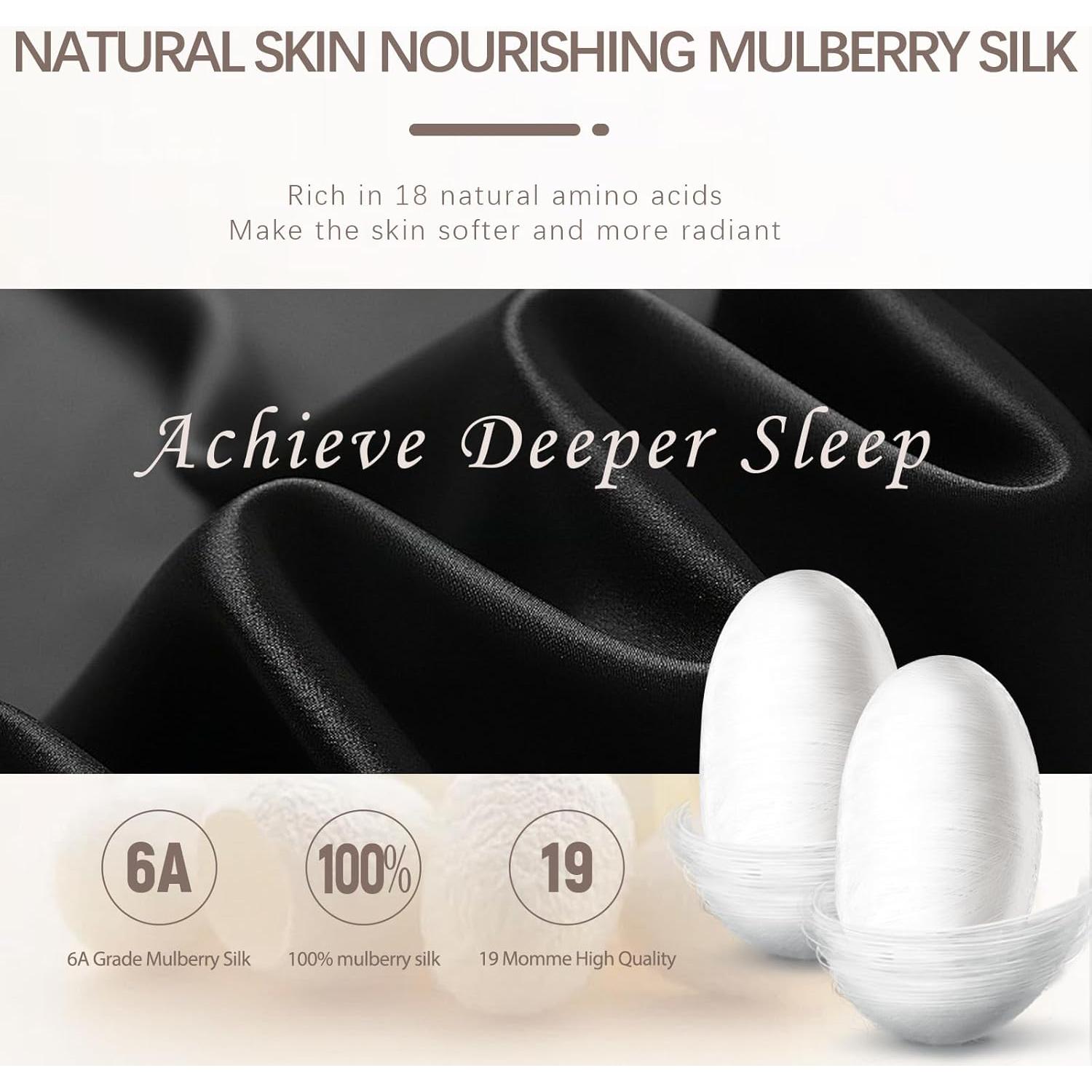 Máscara de Sueño de Seda 100% Morera Yueerbao con Tapones