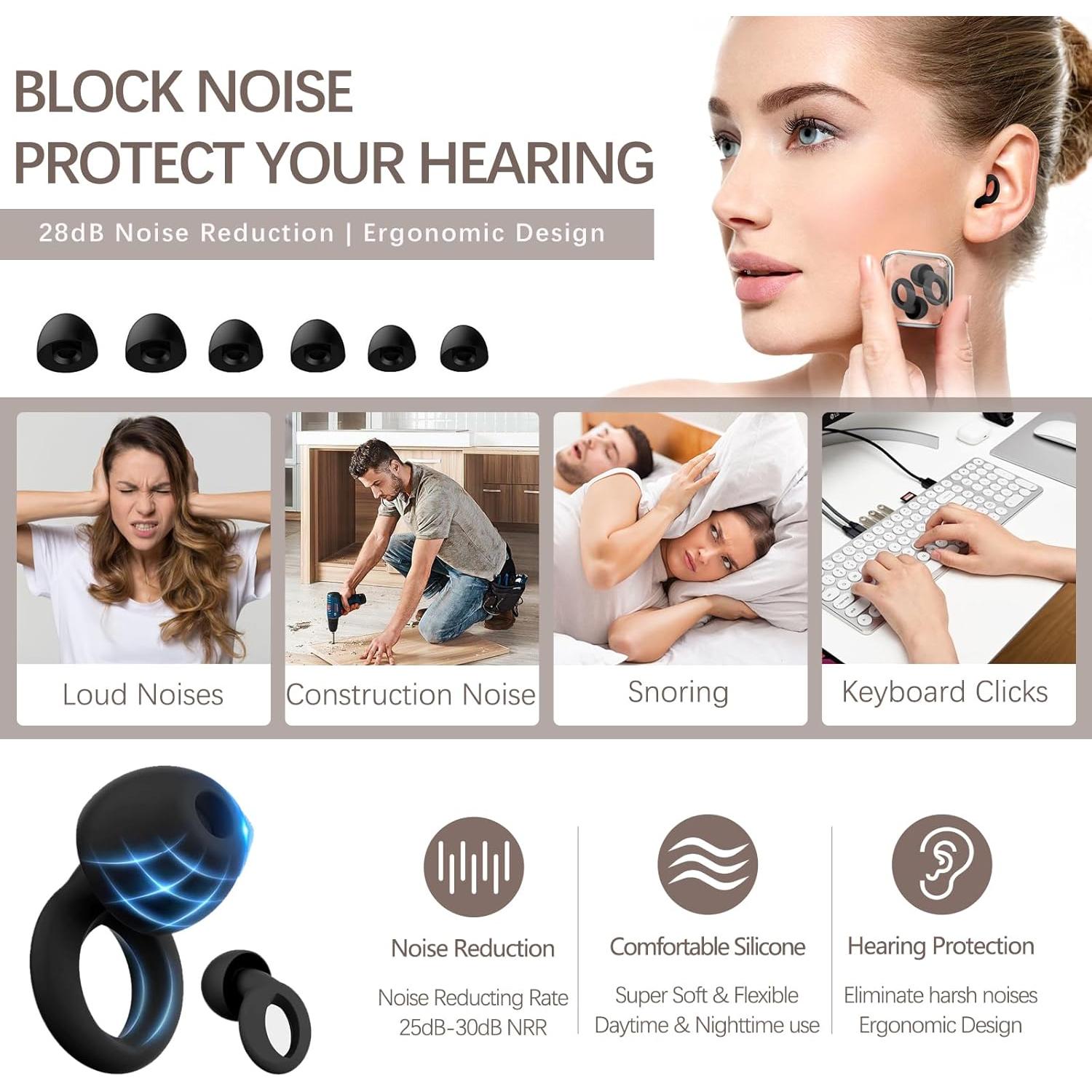 Máscara de Sueño de Seda 100% Morera Yueerbao con Tapones