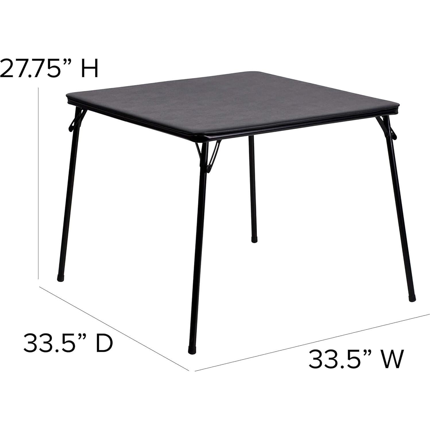 Juego de Mesa y Sillas Plegables Flash Furniture 5 Piezas Negro