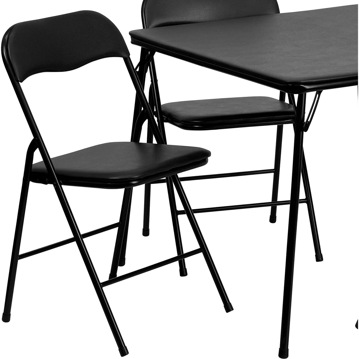 Juego de Mesa y Sillas Plegables Flash Furniture 5 Piezas Negro