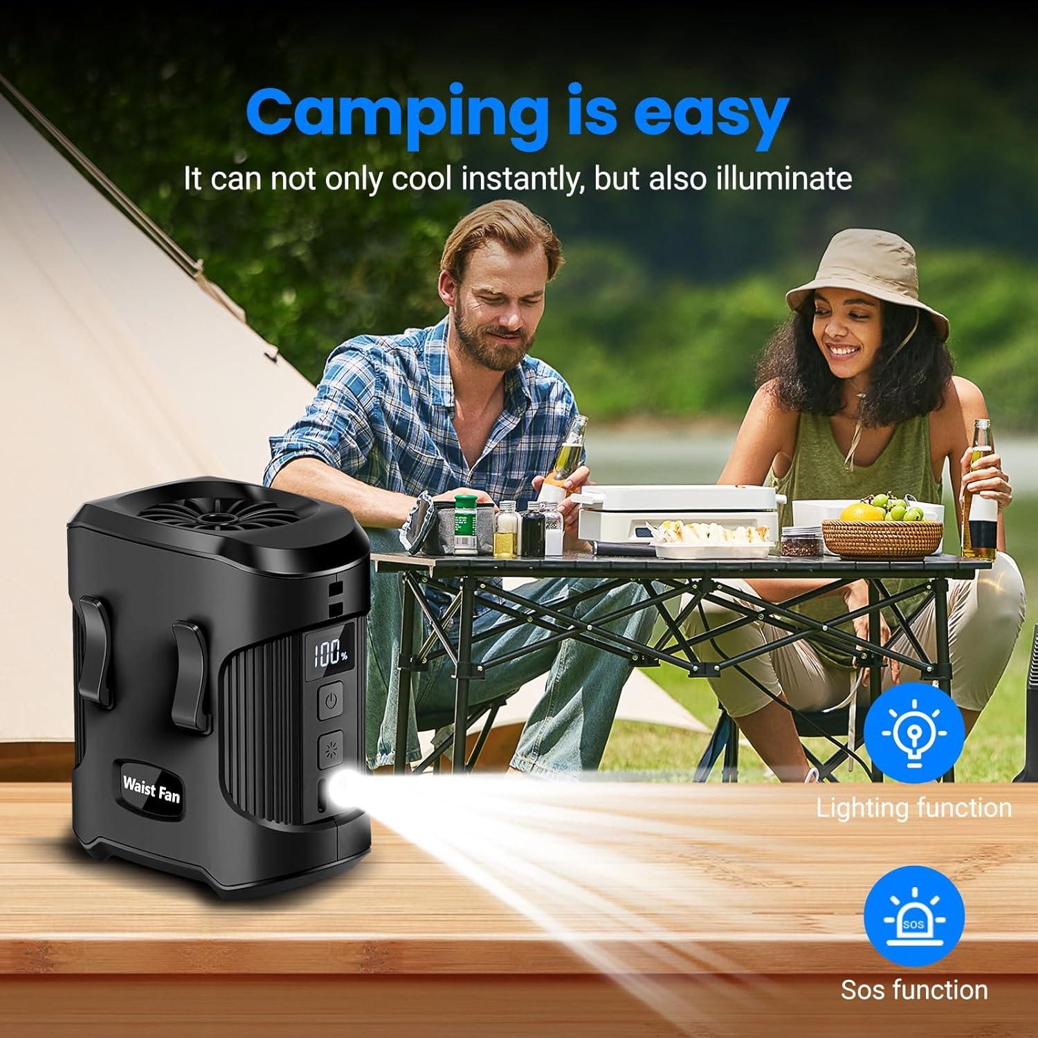 Ventilador Personal de Cintura GOZACA FL-225, 4000mAh, 3 Velocidades