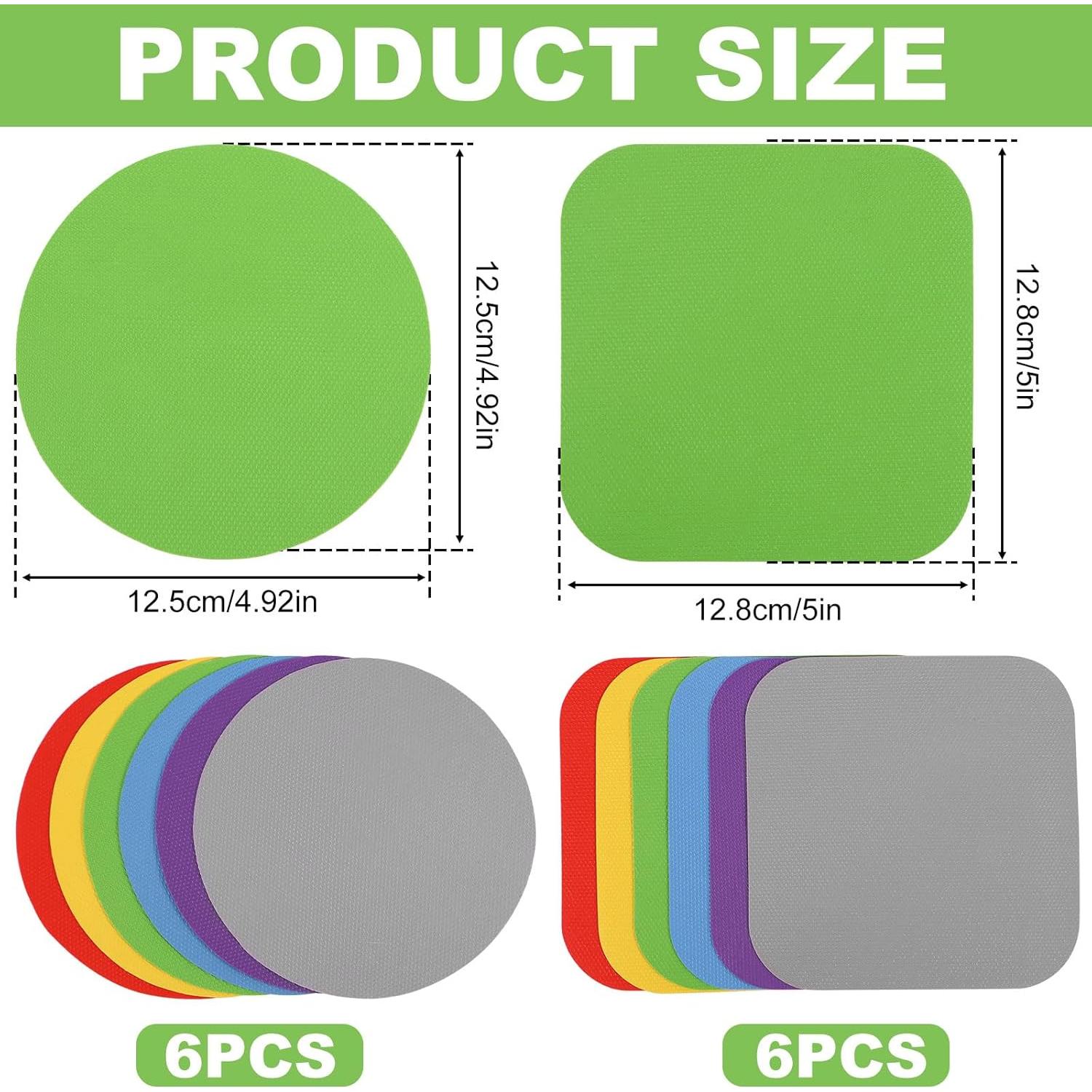 Jar Opener Gripper Pads, Round Heat-insulated Non-Slip Gripper Pads for Jars, Kitchen Tool for Easy Opening Weak Arthritic Hands & Seniors (12)