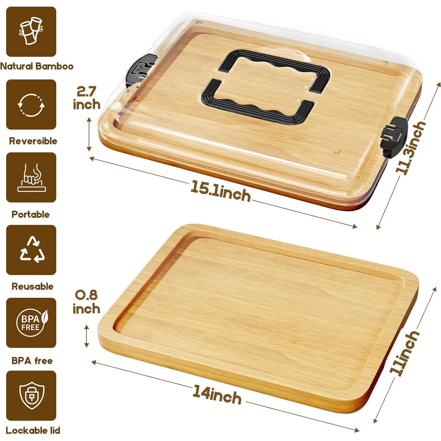 Tabla de Charcutería Sefilence con Tapa y Mango - 38.4x28.8cm