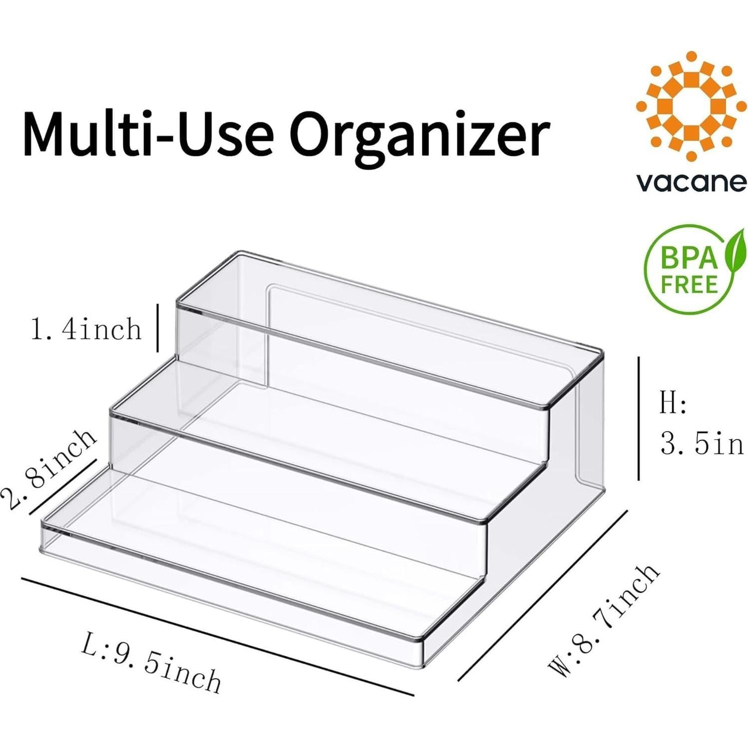 Estante de Especias Vacane 3 Niveles Transparente - 2 Paquetes