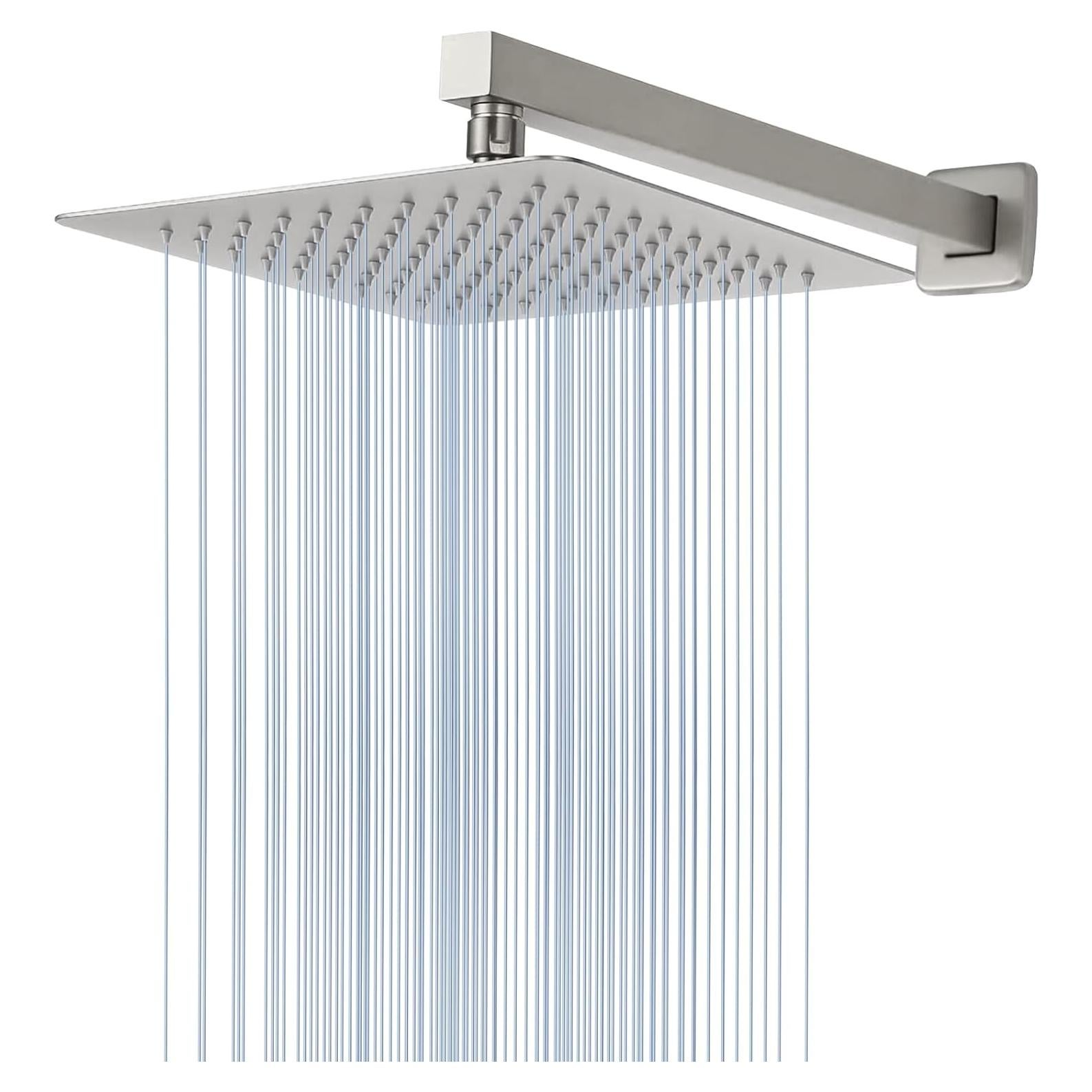 Cabezal de Ducha Voolan Cuadrado 25.4 cm con Brazo 40.6 cm Níquel