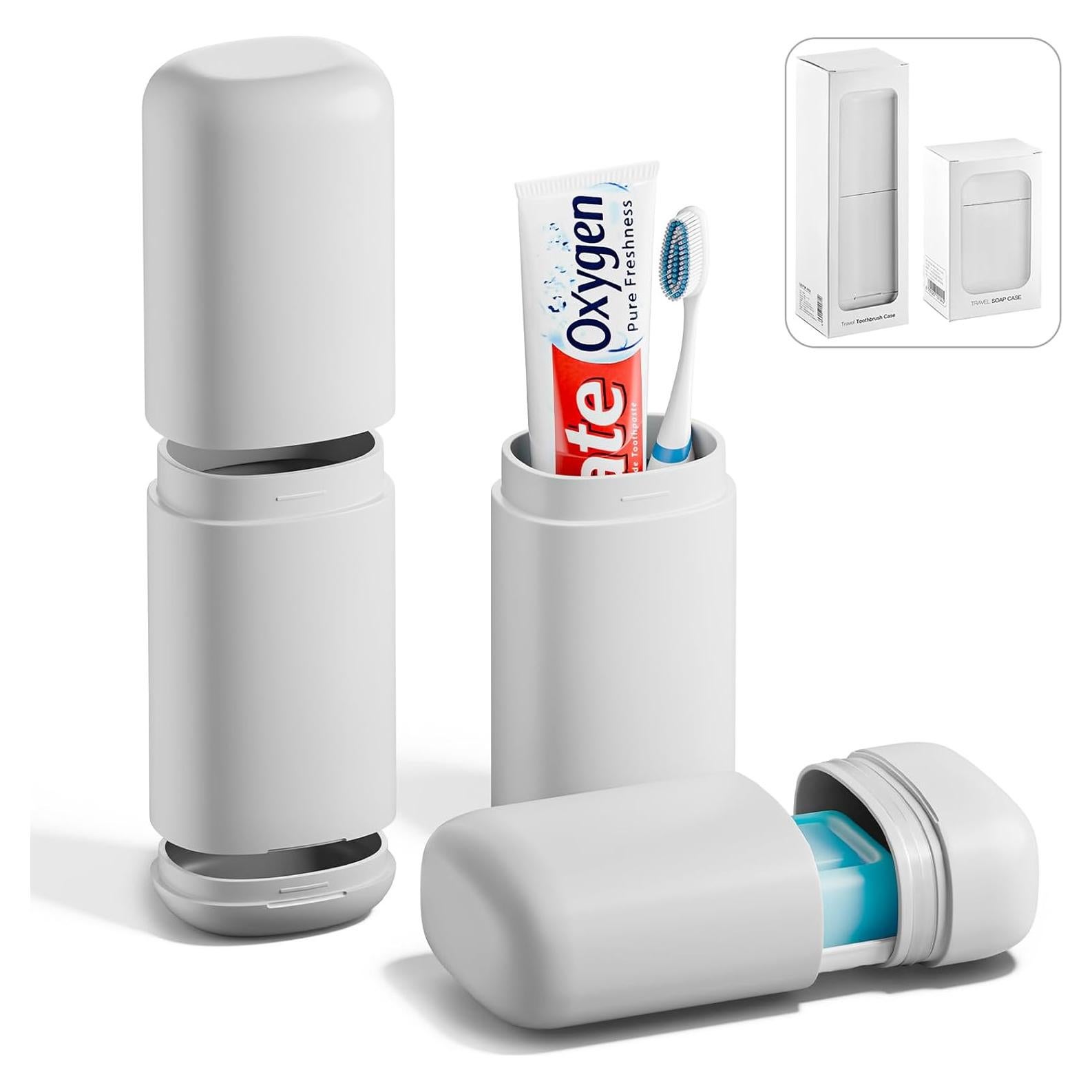 Juego de Estuche de Jabón y Cepillo de Dientes Hordely Gris