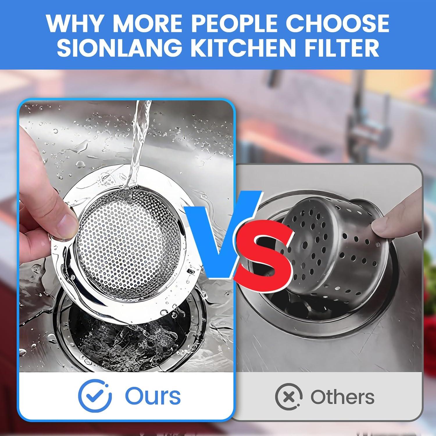 Colador de Fregadero SIONLANG Acero Inoxidable 3 Piezas 11.2cm