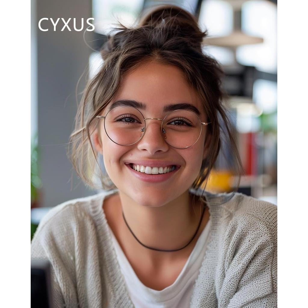 Gafas de Luz Azul Cyxus Redondas Metal UV 14x5.2cm