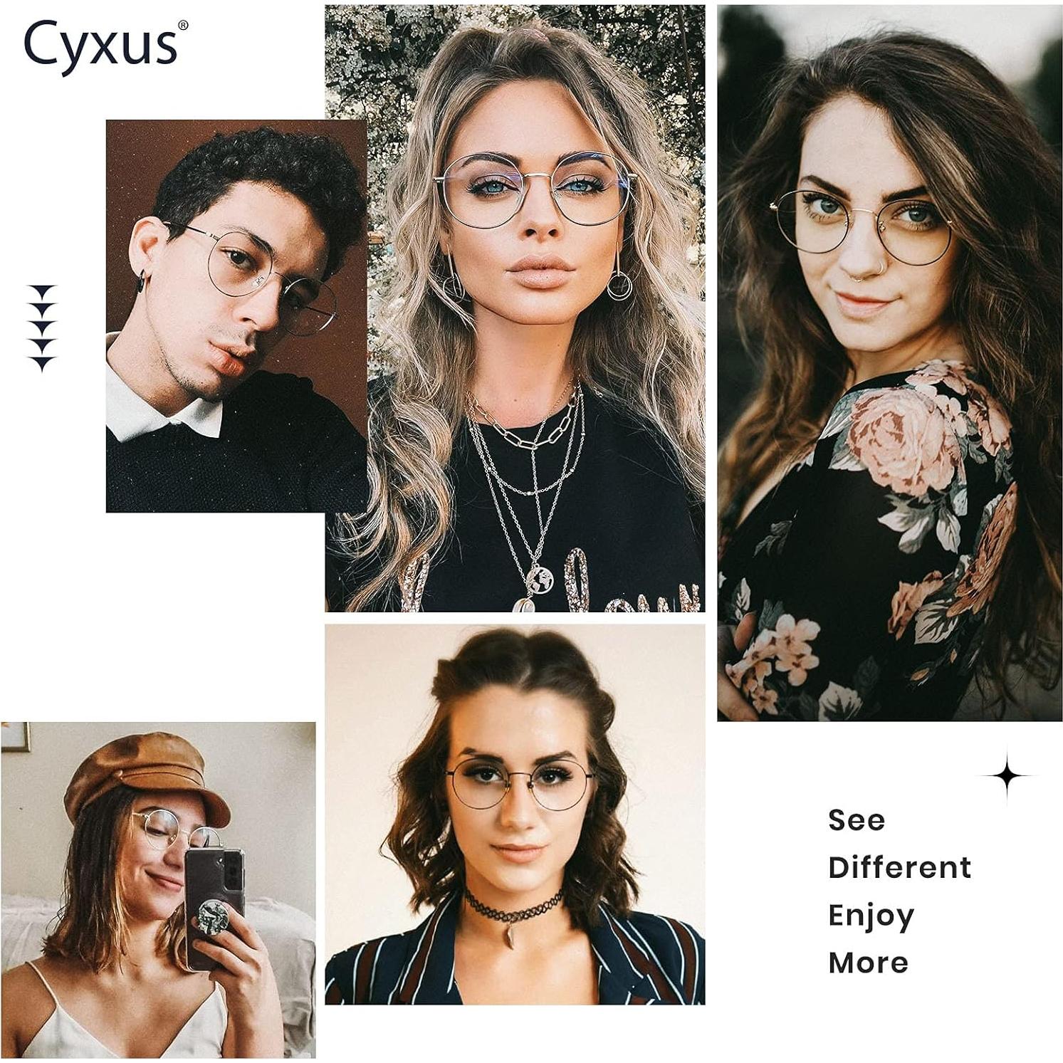 Gafas de Luz Azul Cyxus Redondas Metal UV 14x5.2cm