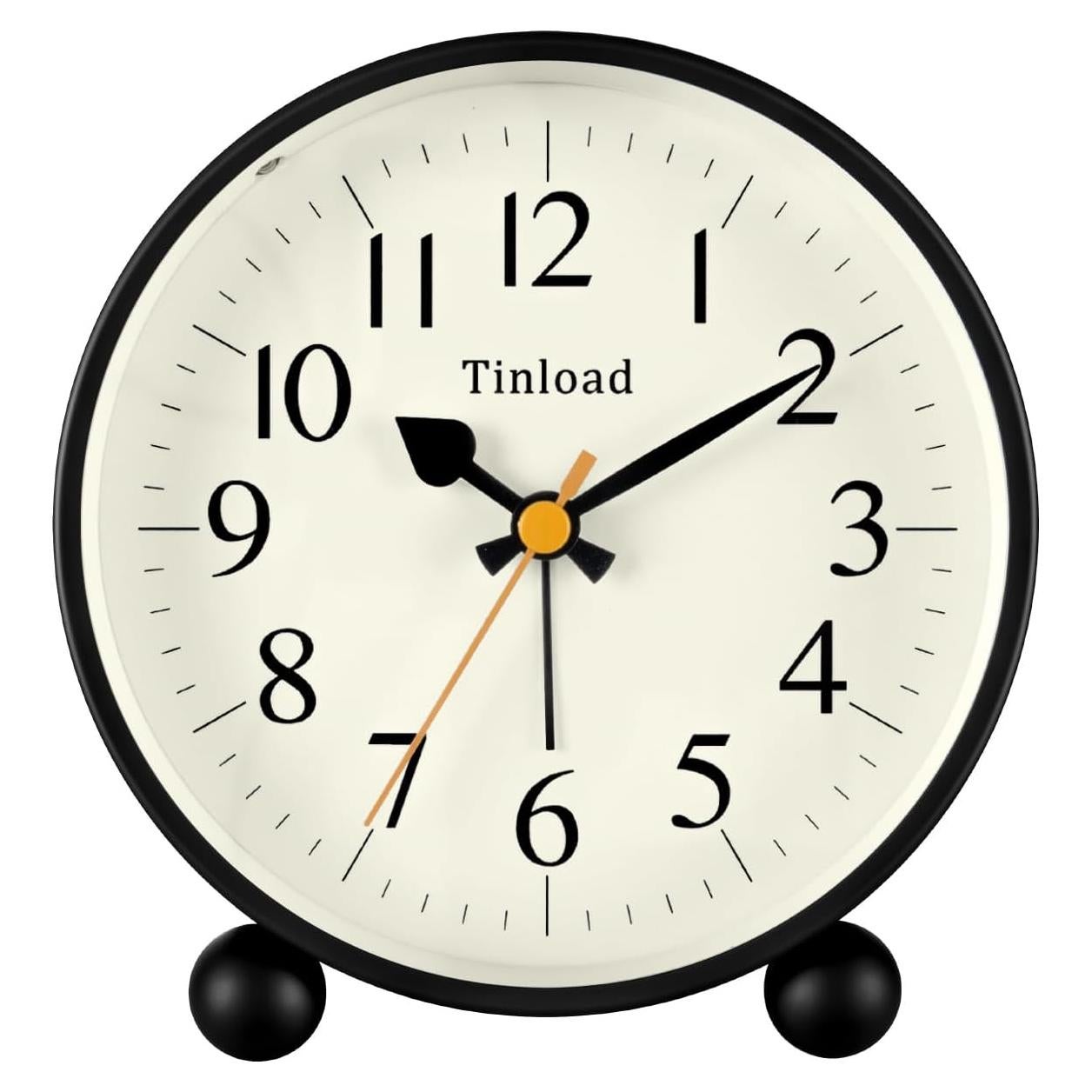 Reloj de Alarma Analógico Tinload Retro Silencioso Negro