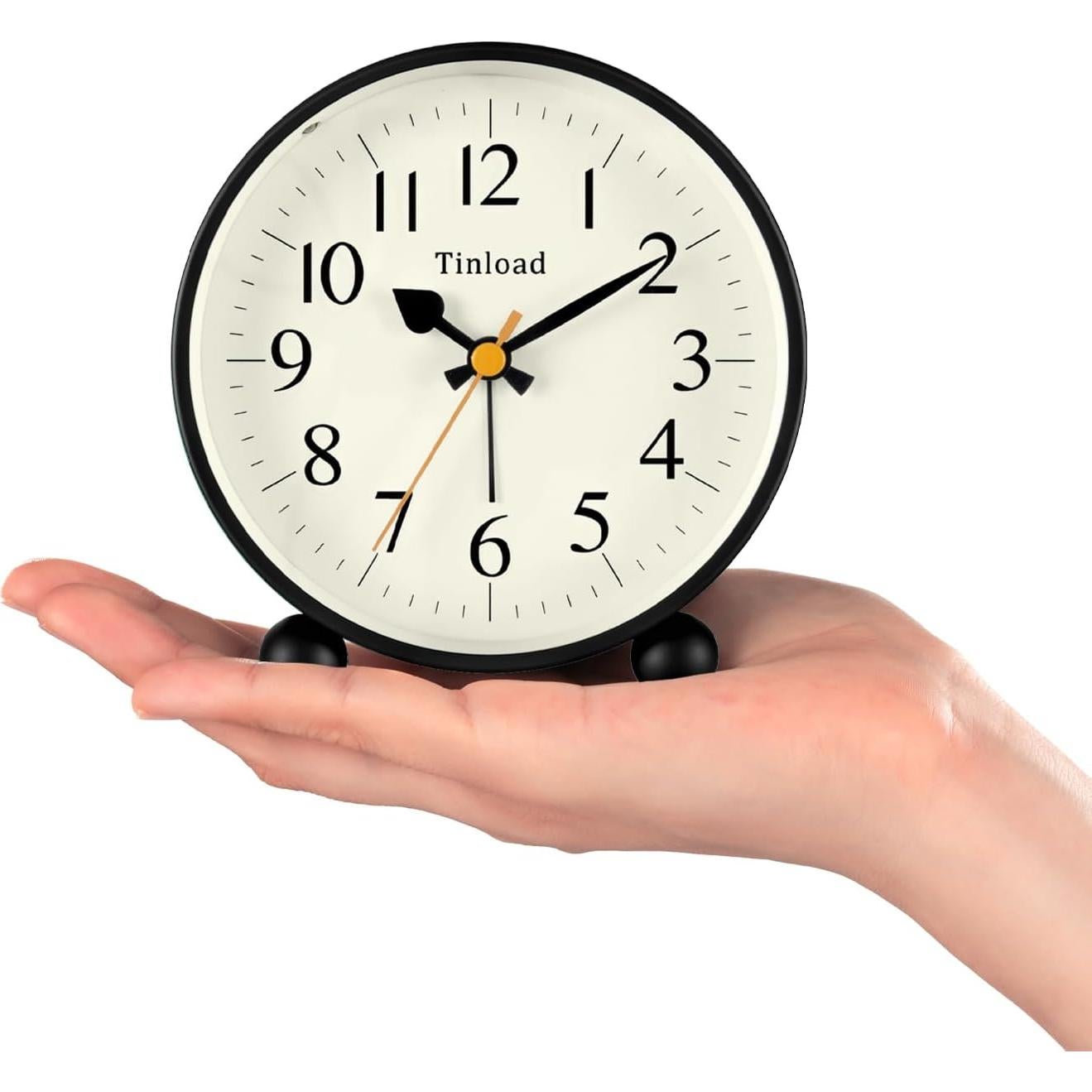 Reloj de Alarma Analógico Tinload Retro Silencioso Negro