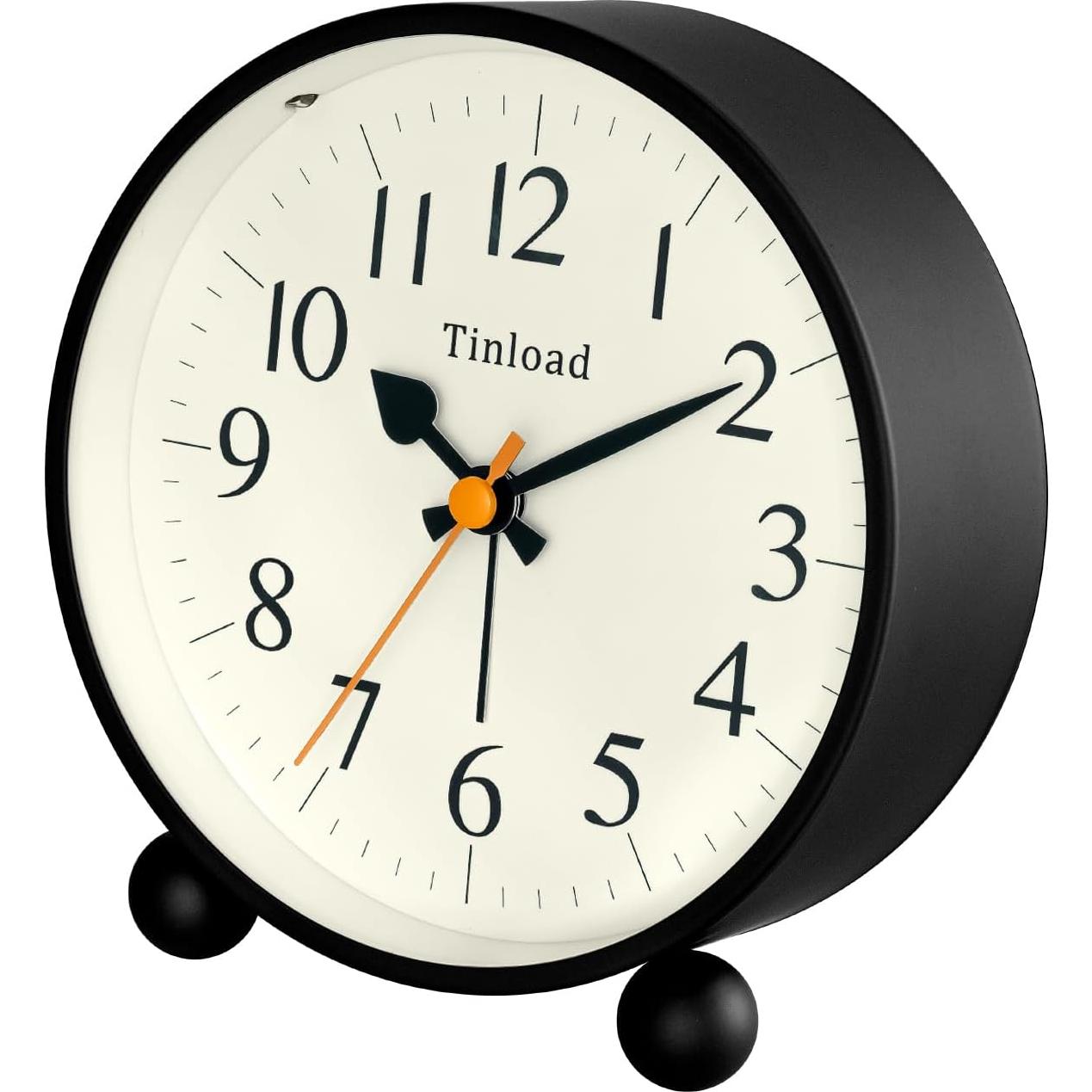Reloj de Alarma Analógico Tinload Retro Silencioso Negro