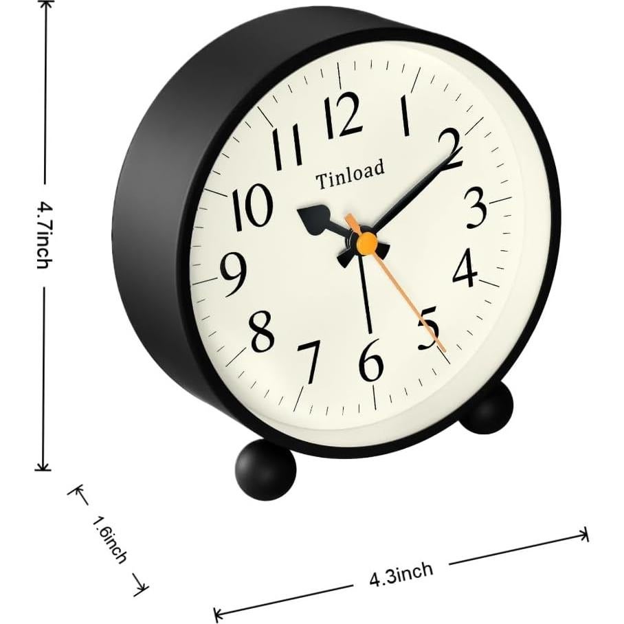 Reloj de Alarma Analógico Tinload Retro Silencioso Negro