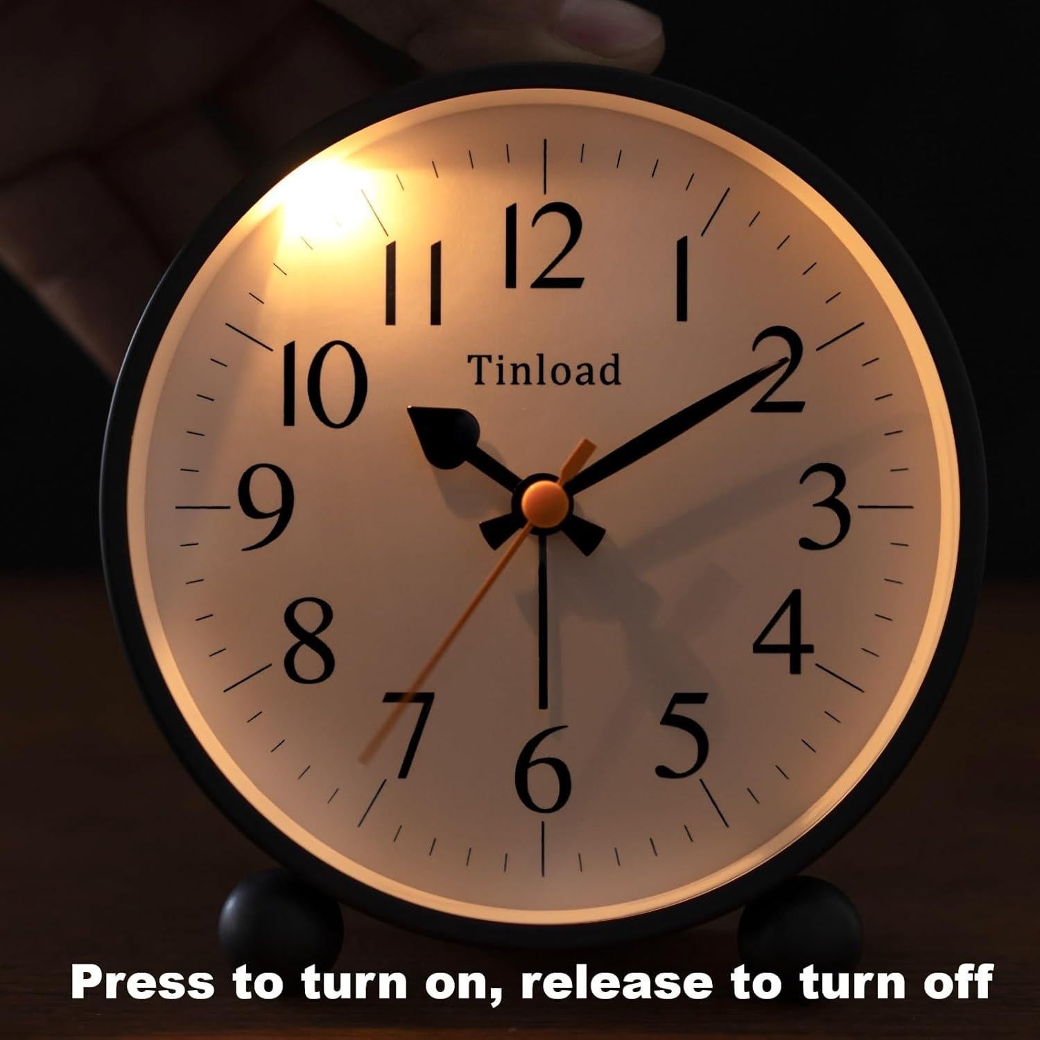 Reloj de Alarma Analógico Tinload Retro Silencioso Negro