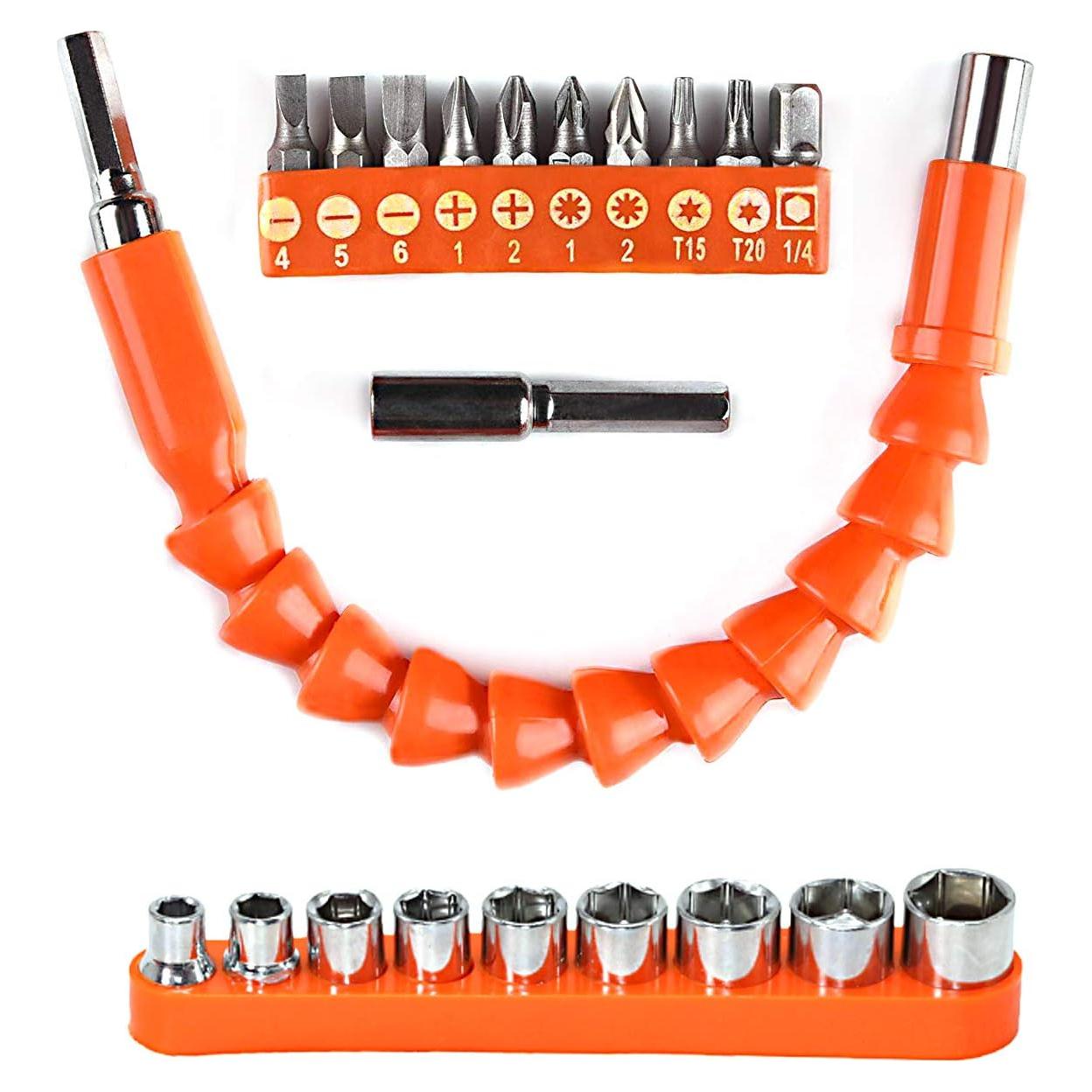 Extensión de Broca Flexible YIOYULEN 29.5 cm 21 Piezas Naranja