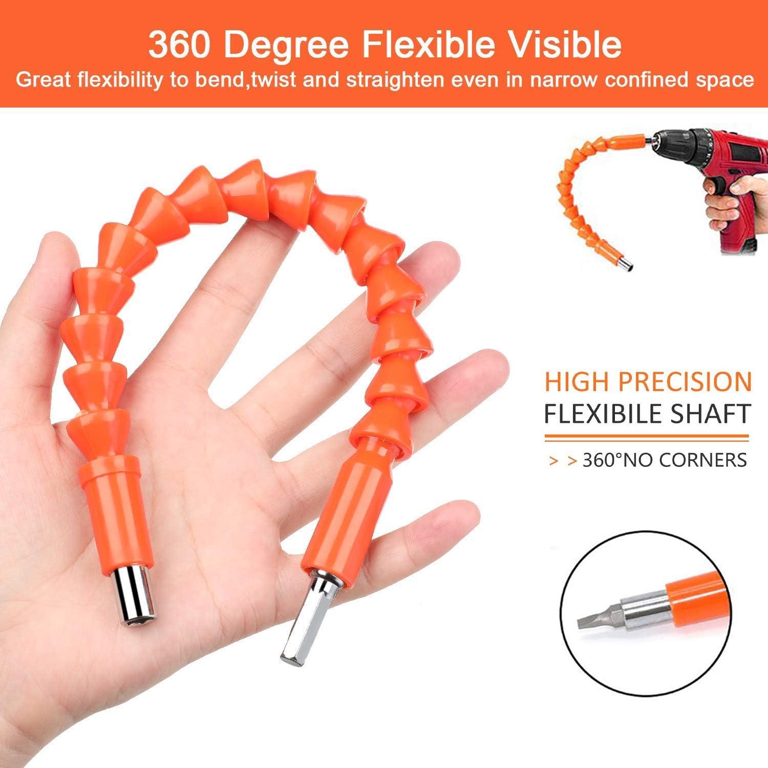 Extensión de Broca Flexible YIOYULEN 29.5 cm 21 Piezas Naranja