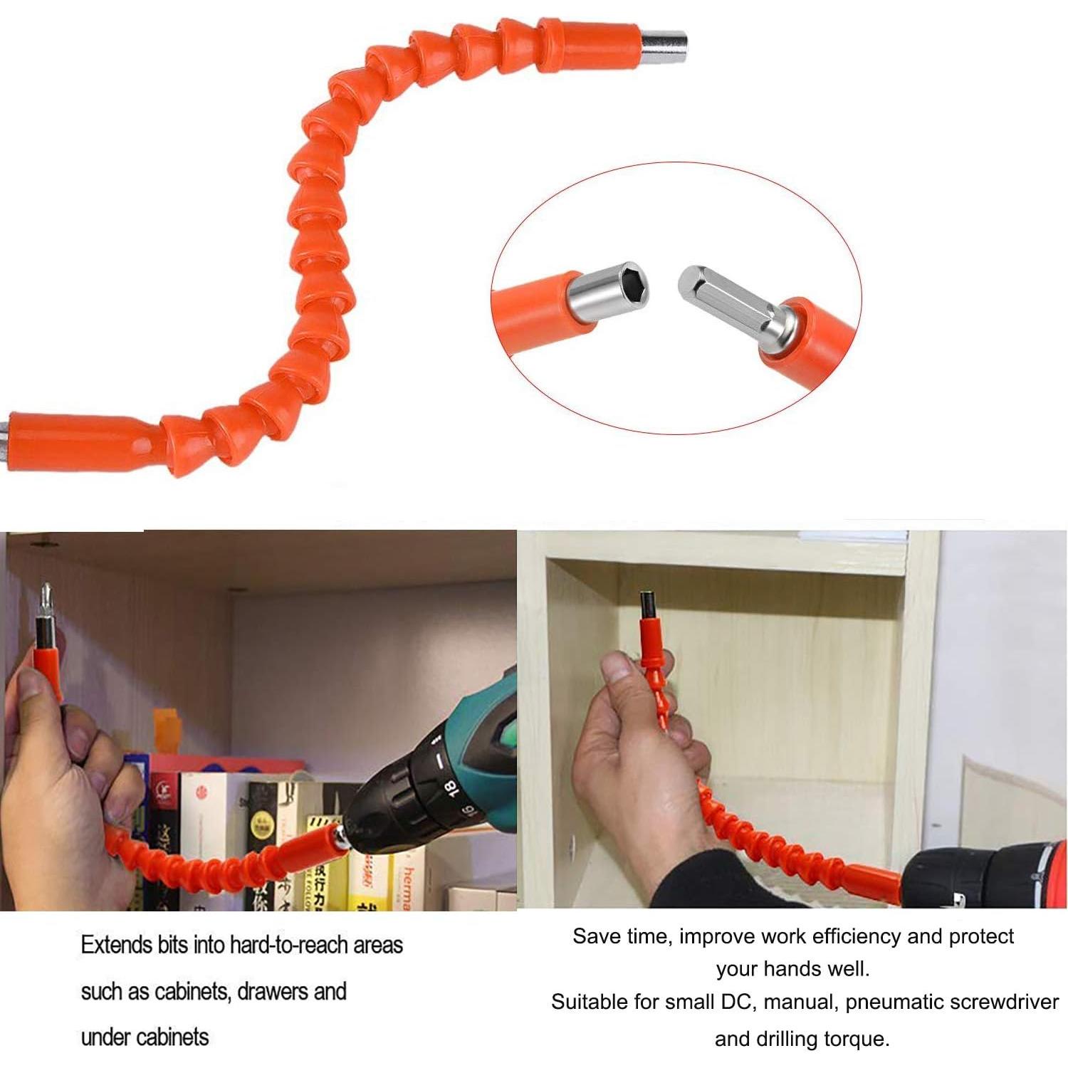 Extensión de Broca Flexible YIOYULEN 29.5 cm 21 Piezas Naranja