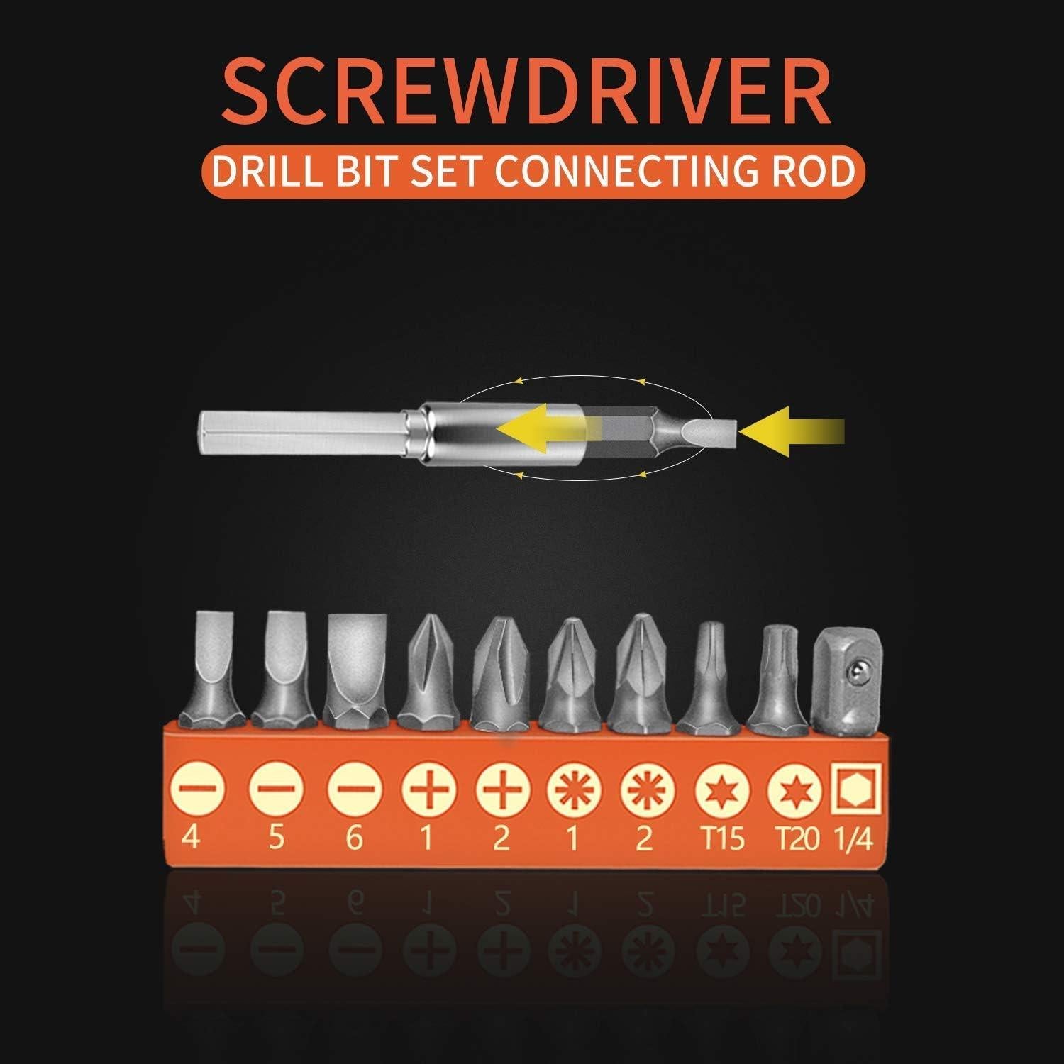 Extensión de Broca Flexible YIOYULEN 29.5 cm 21 Piezas Naranja