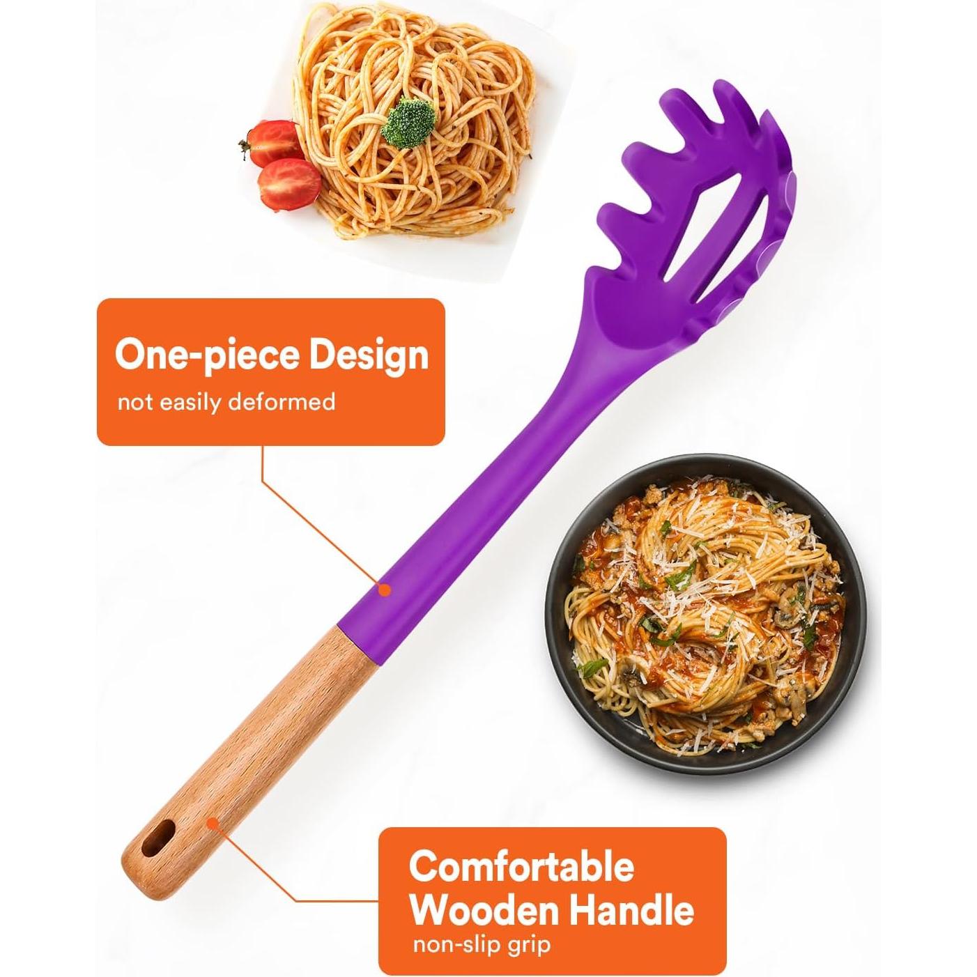 Tenedor de Pasta Badiano de Silicona Antiadherente 32.5 cm
