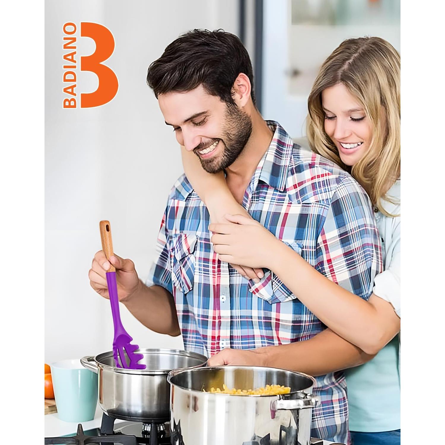 Tenedor de Pasta Badiano de Silicona Antiadherente 32.5 cm