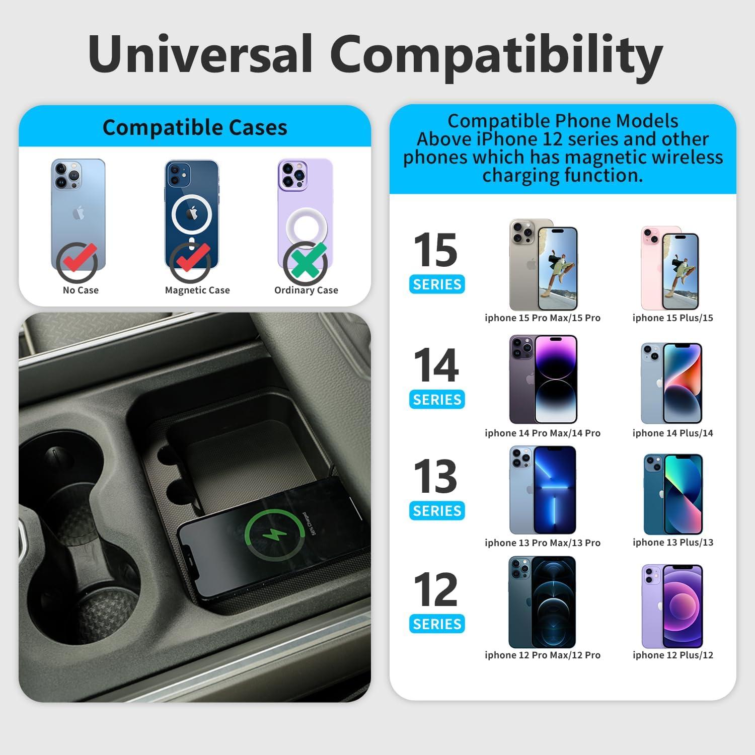 Cargador Inalámbrico Xipoo 15W para Dodge Ram 2019-2024