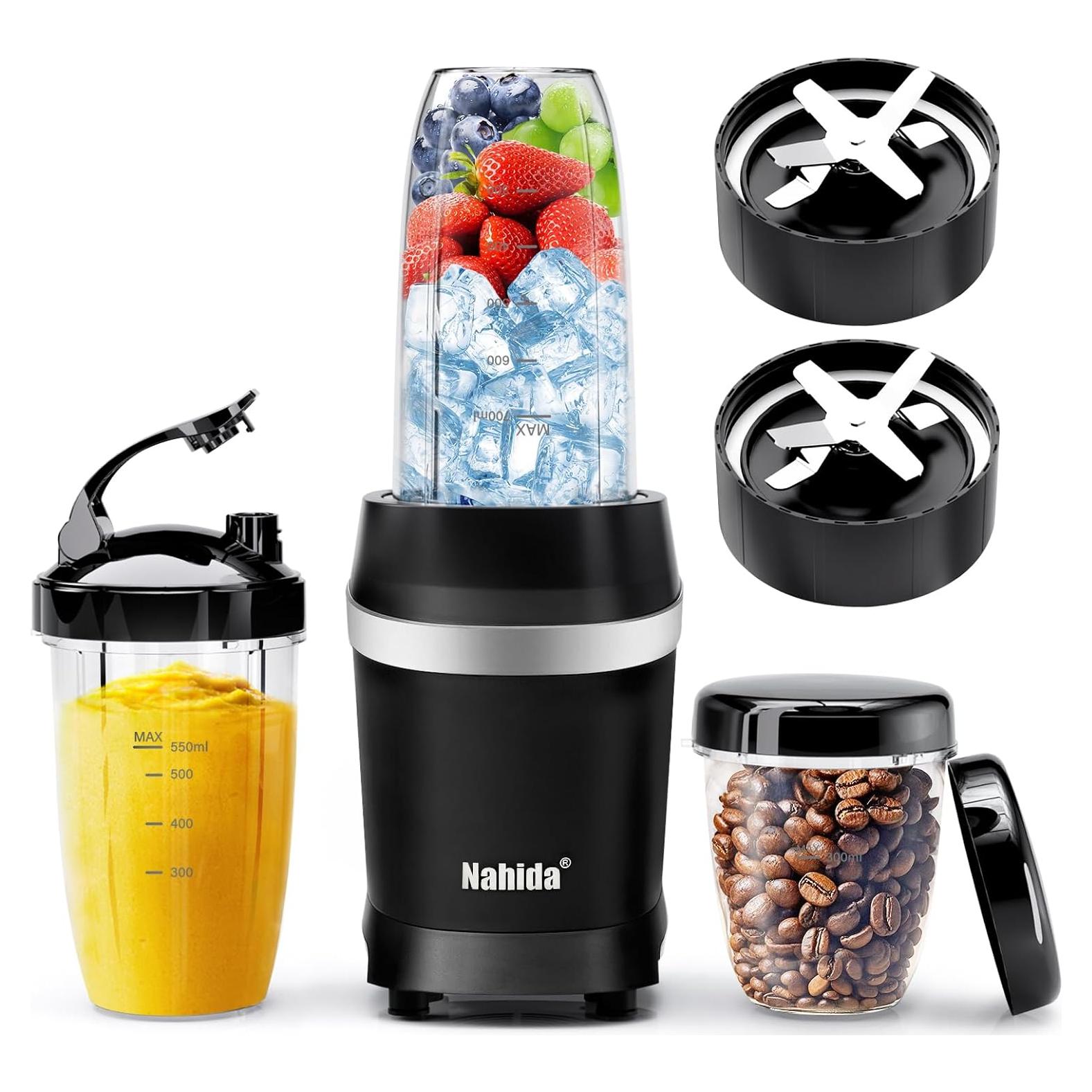 Mezclador Personal Nahida 1200W con 3 Tazas 23oz 32oz 37oz