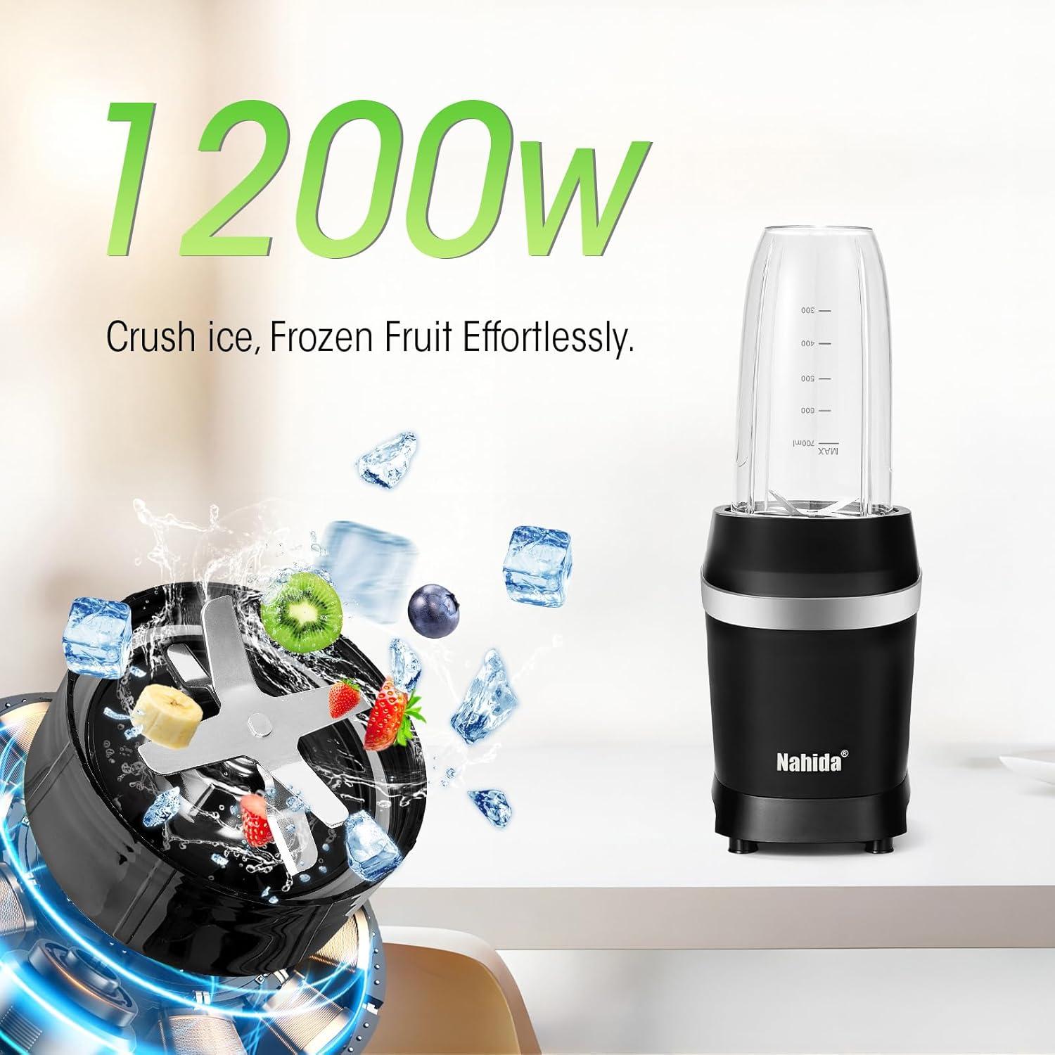 Mezclador Personal Nahida 1200W con 3 Tazas 23oz 32oz 37oz