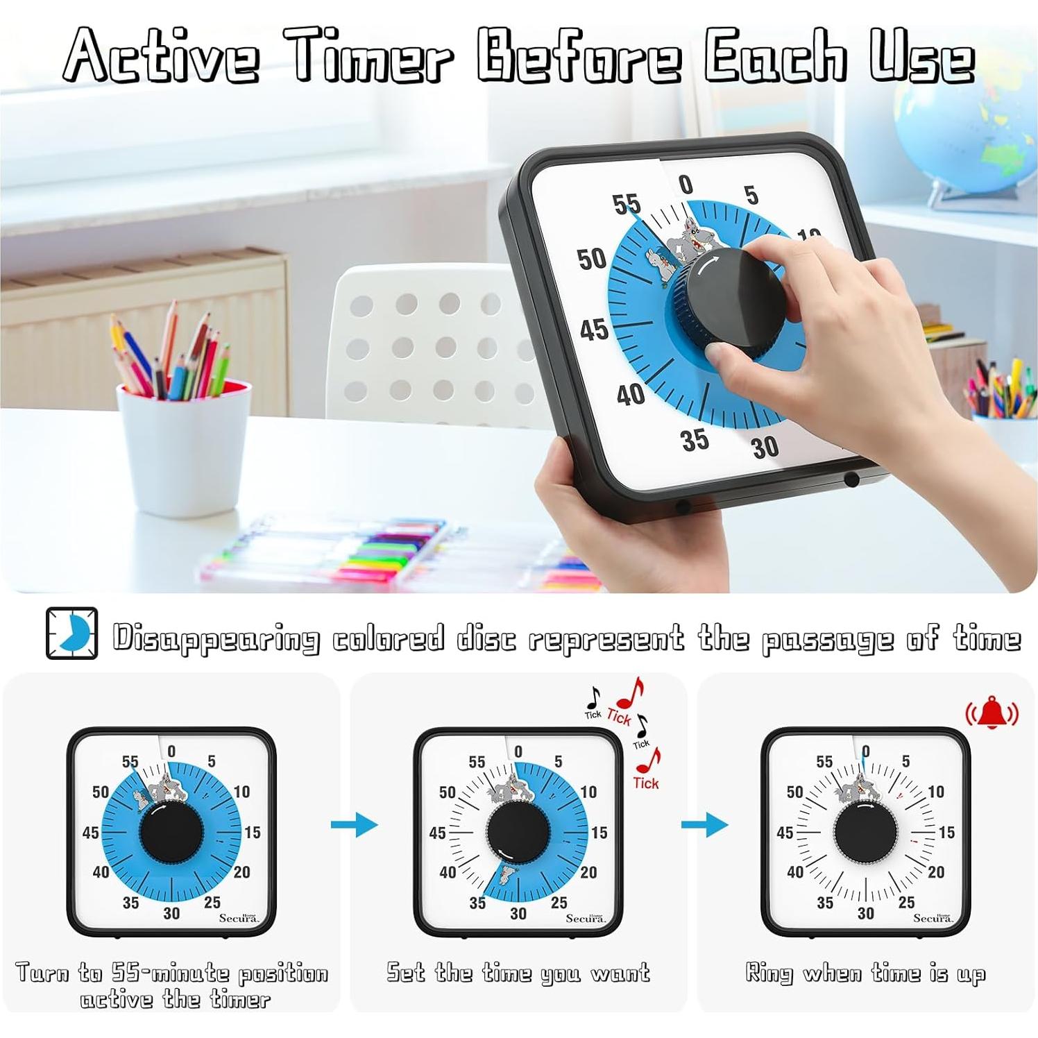 Temporizador Visual Mecánico Secura Home 19.05 cm Azul